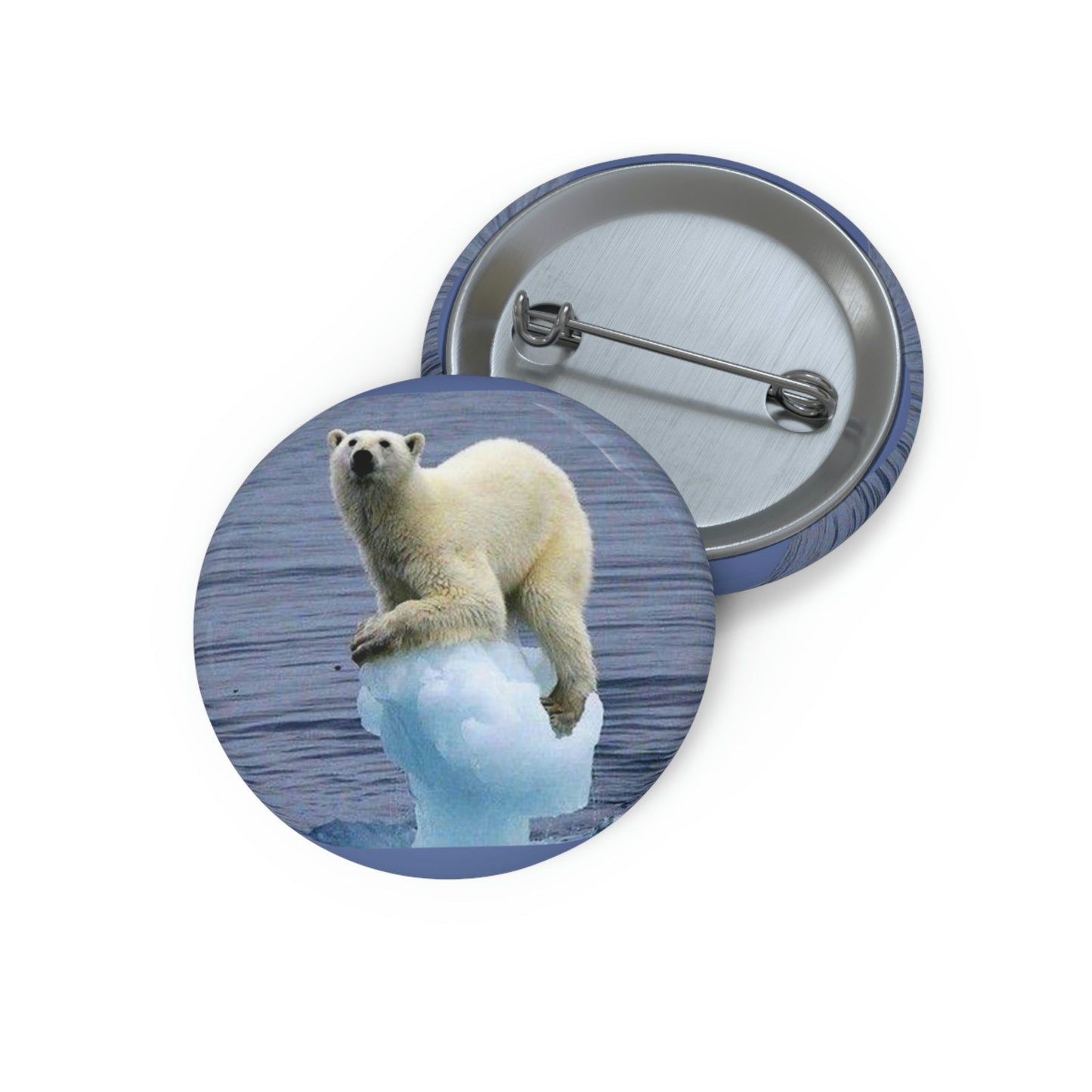 Cheap Pin Buttons - Made in USA in 2 days - The Polar ice melts due to Global Warming - Green Forest Home