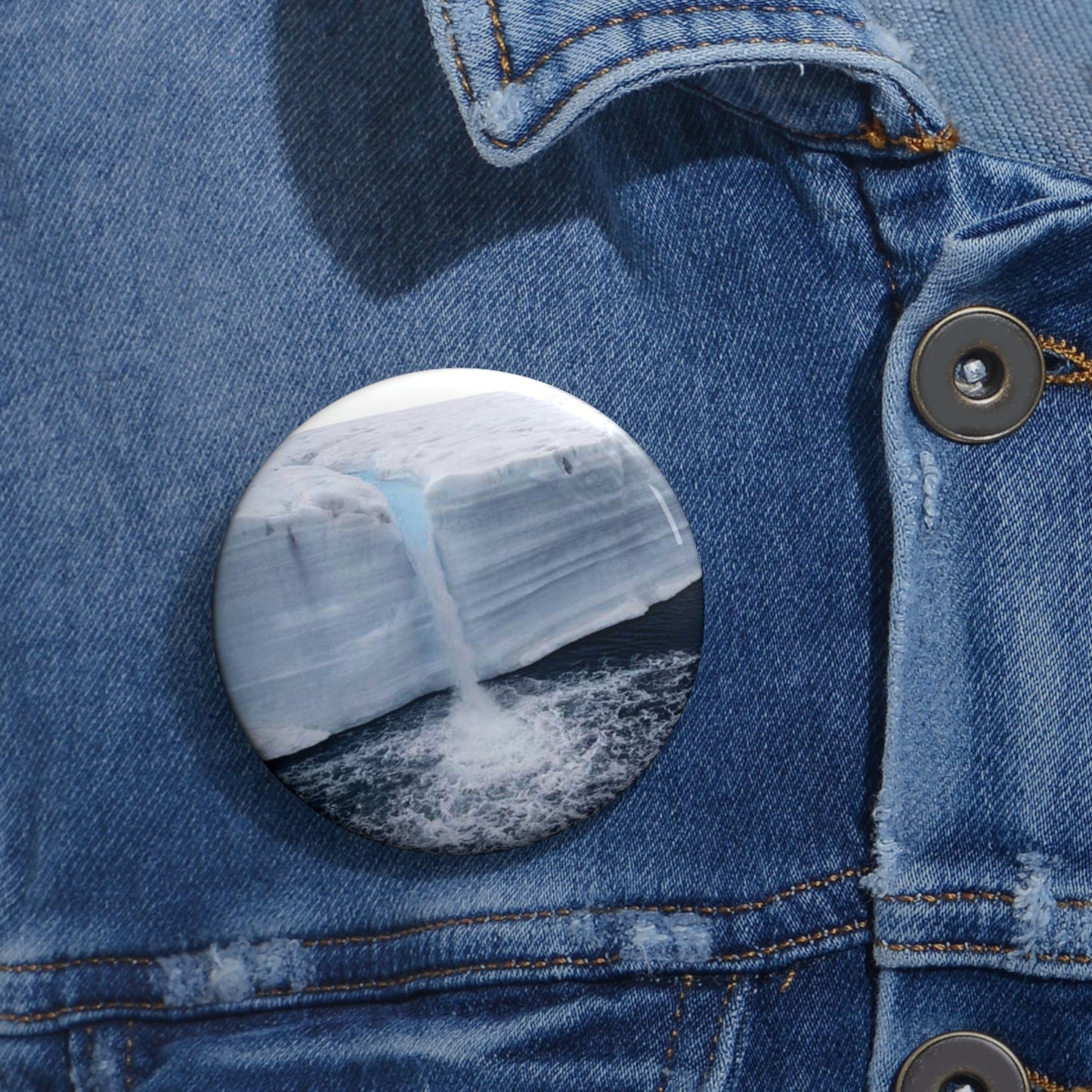 Cheap Pin Buttons - Made in USA in 2 days - The Polar ice melts due to Global Warming - Green Forest Home