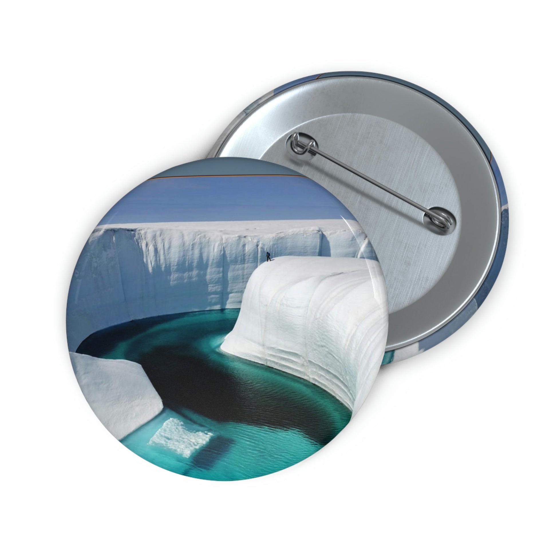 Cheap Pin Buttons - Made in USA in 2 days - The Polar ice melts due to Global Warming - Green Forest Home