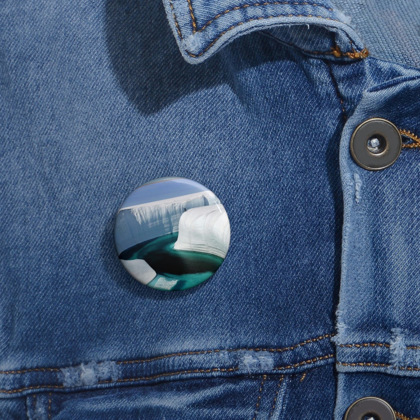 Cheap Pin Buttons - Made in USA in 2 days - The Polar ice melts due to Global Warming - Green Forest Home