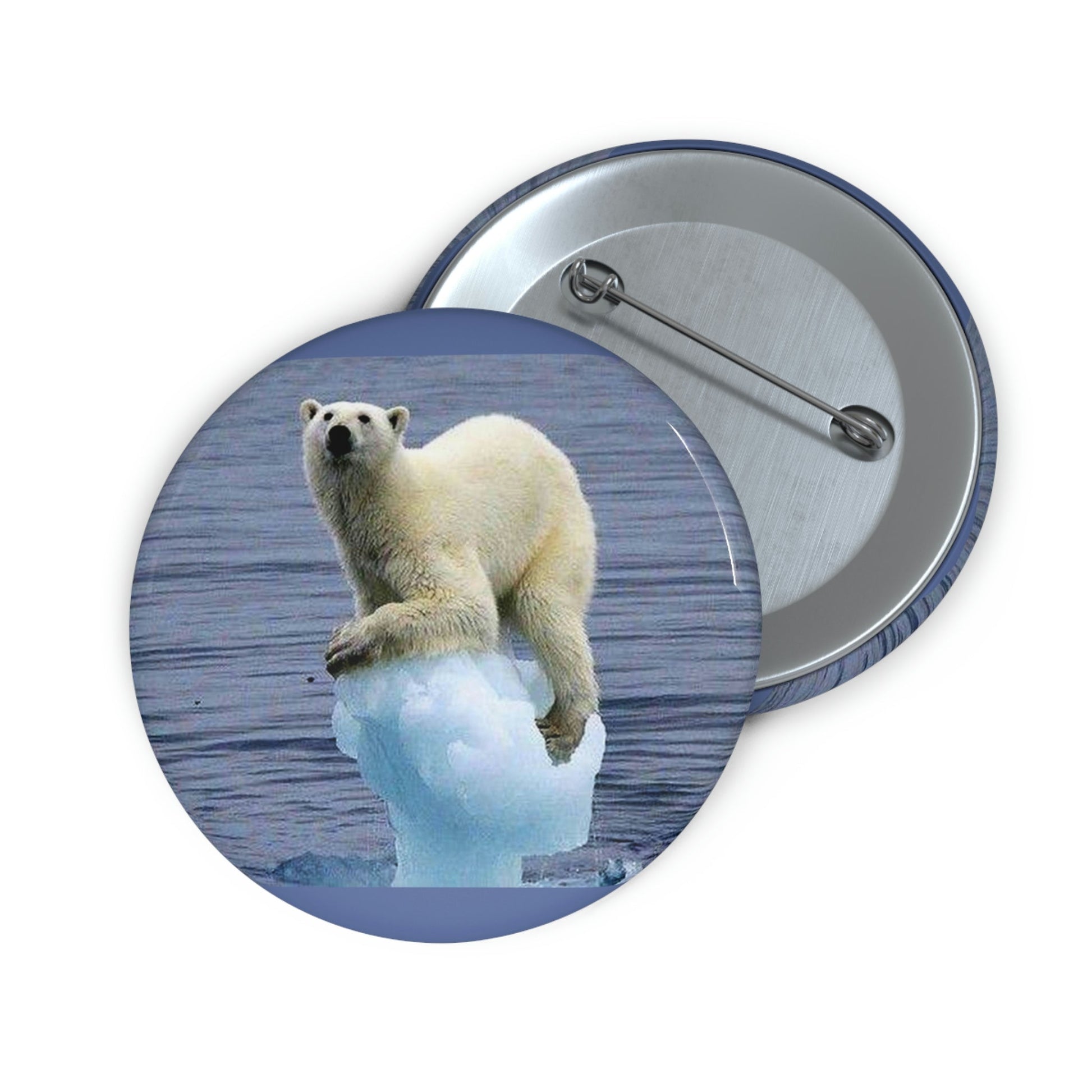 Cheap Pin Buttons - Made in USA in 2 days - The Polar ice melts due to Global Warming - Green Forest Home