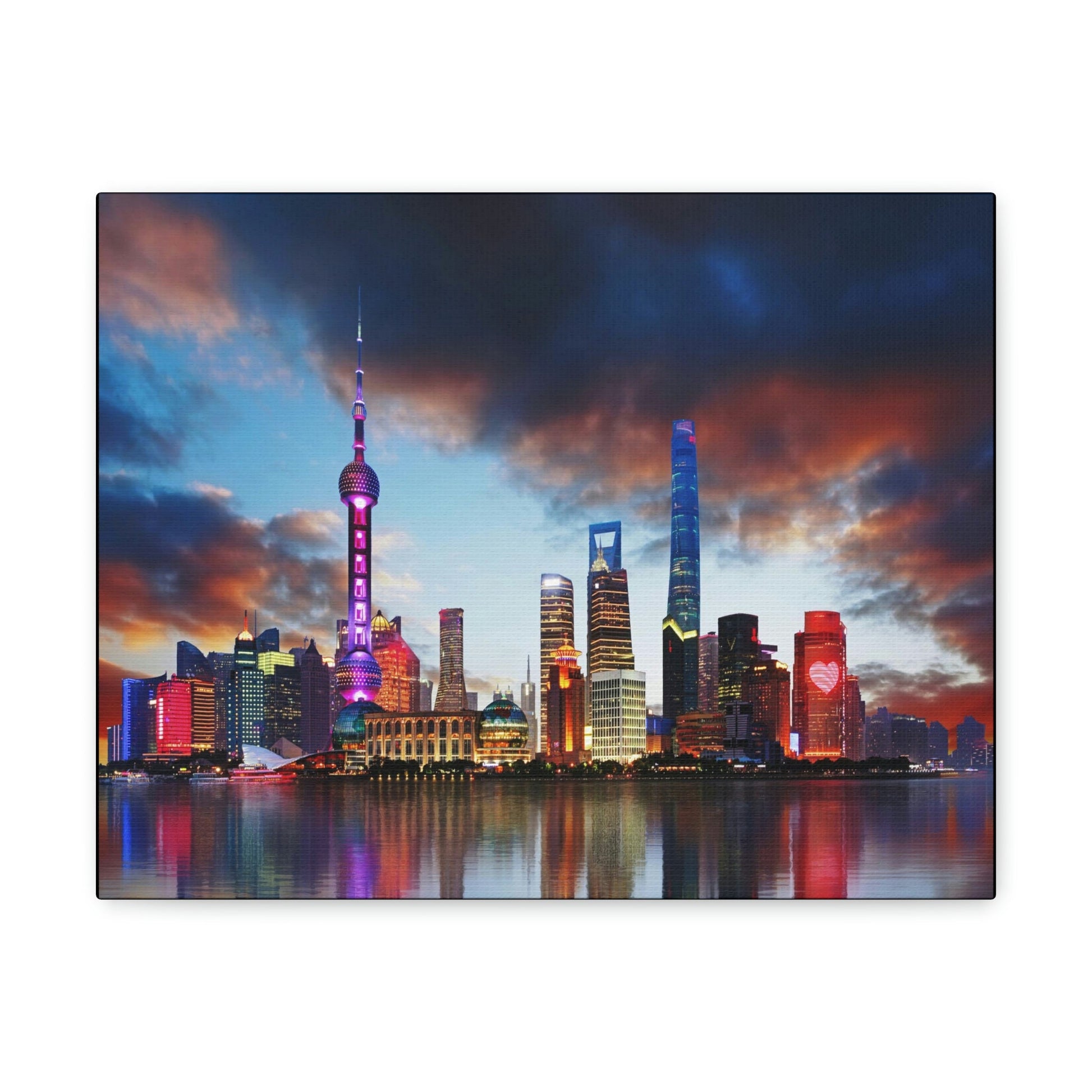 CHINA - SMALL Canvas Gallery Wraps - China Shanghai unique skyline - Green Forest Home