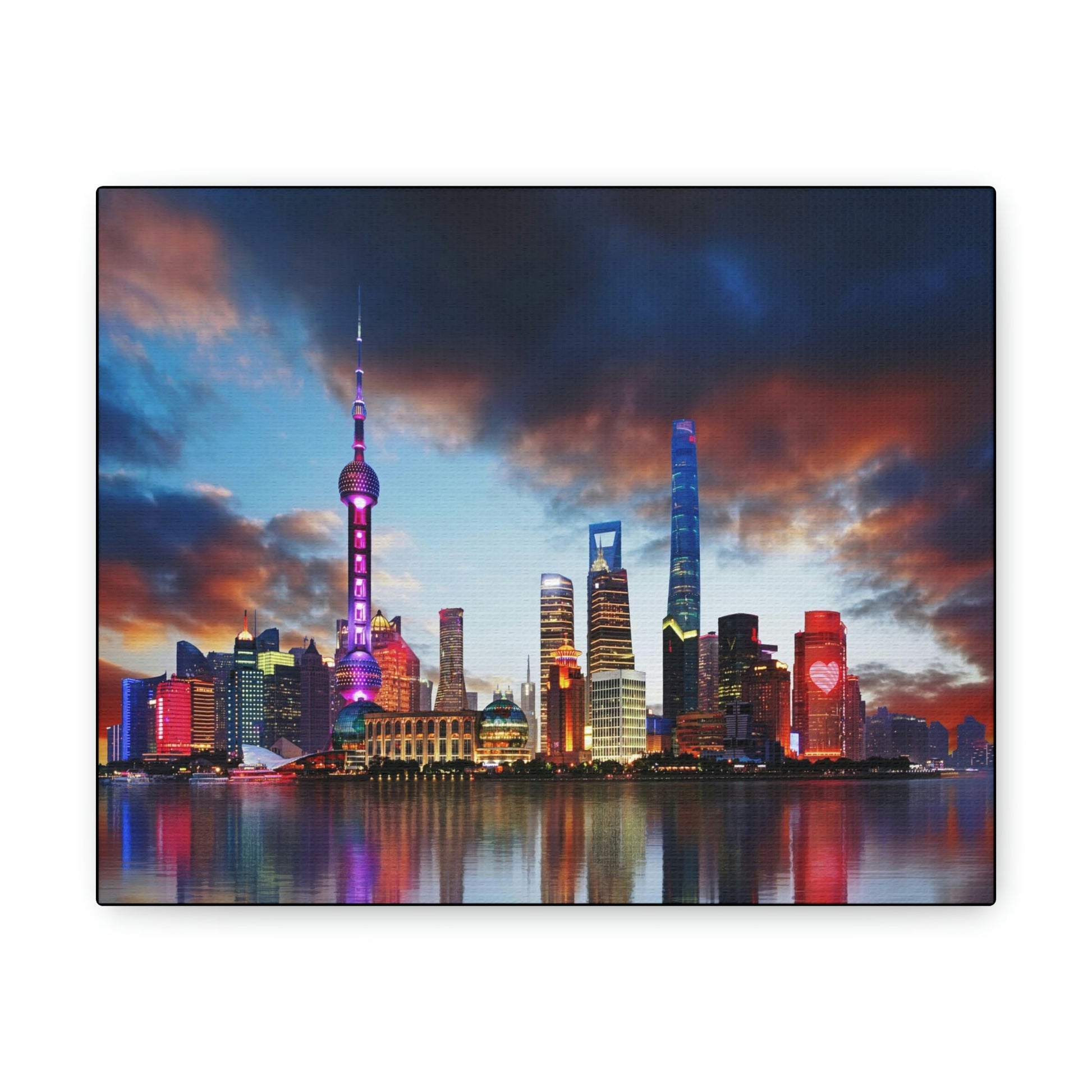 CHINA - SMALL Canvas Gallery Wraps - China Shanghai unique skyline - Green Forest Home