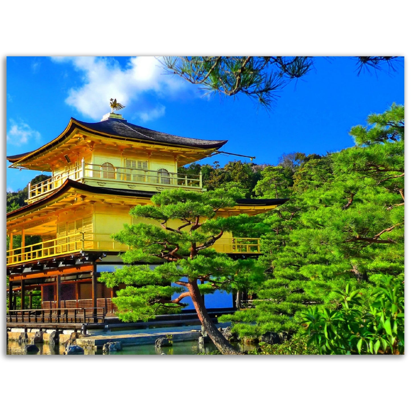 Classic Matte Paper Poster - Japan zen golden temple place in front lake and garden - JAPAN - Green Forest Home