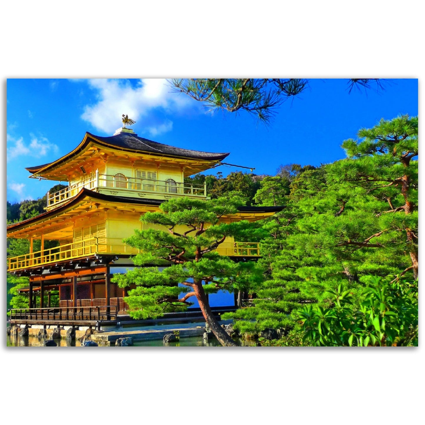 Classic Matte Paper Poster - Japan zen golden temple place in front lake and garden - JAPAN - Green Forest Home