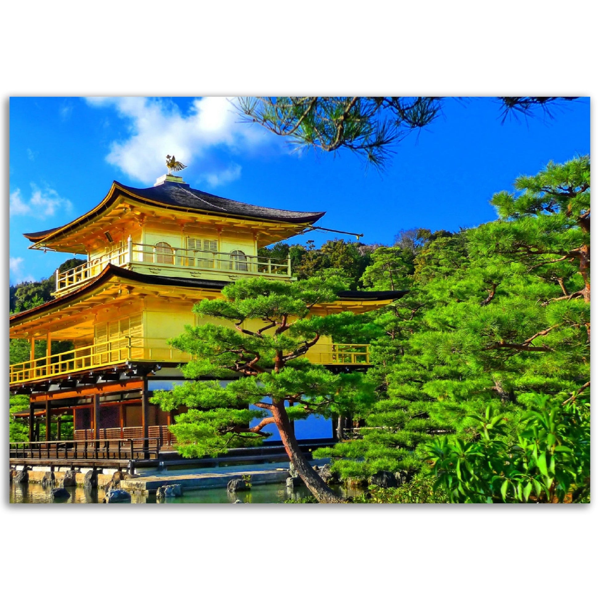 Classic Matte Paper Poster - Japan zen golden temple place in front lake and garden - JAPAN - Green Forest Home