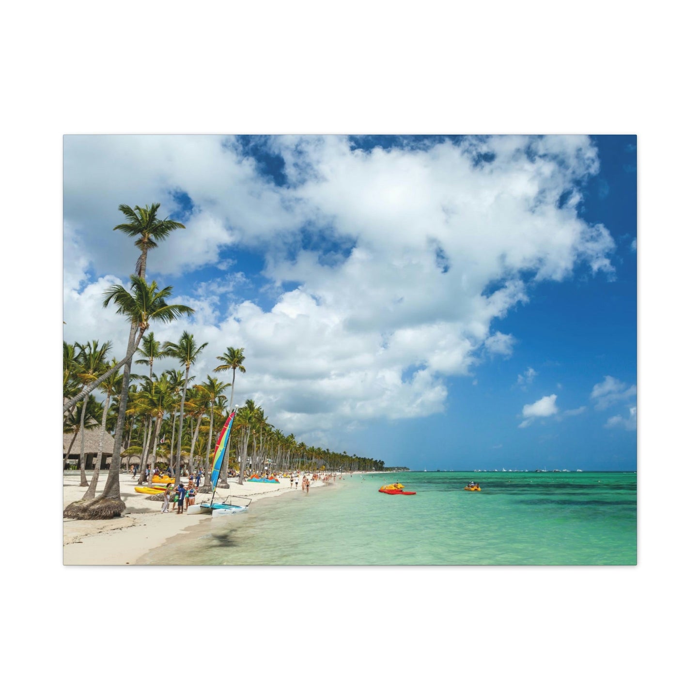 Copy of Copy of Best Beaches & Islands - Canvas Stretched, 0.75" in 5 sizes - Famous Punta Cana beach & Luxury Hotels in the Caribbean, Dominican Republic - US Print - Green Forest Home