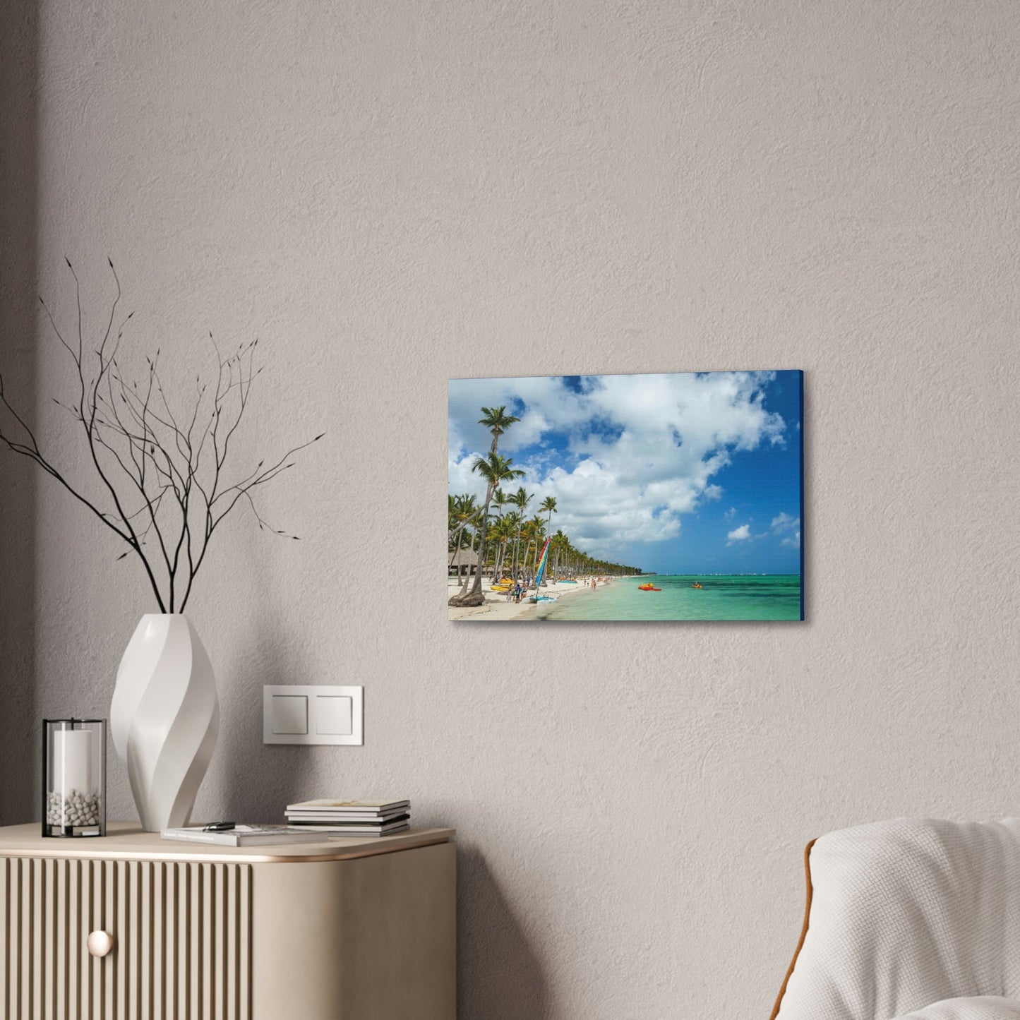 Copy of Copy of Best Beaches & Islands - Canvas Stretched, 0.75" in 5 sizes - Famous Punta Cana beach & Luxury Hotels in the Caribbean, Dominican Republic - US Print - Green Forest Home