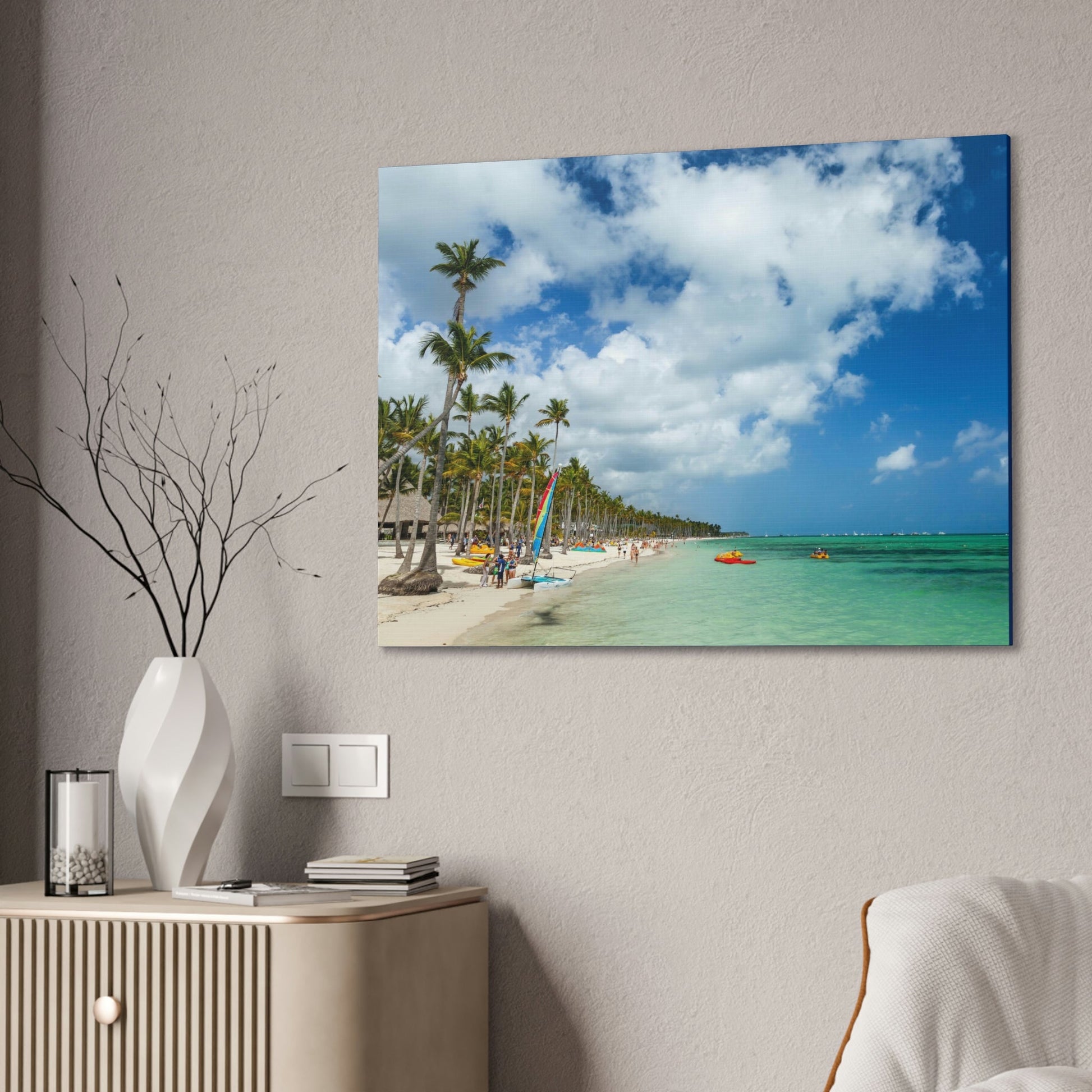 Copy of Copy of Best Beaches & Islands - Canvas Stretched, 0.75" in 5 sizes - Famous Punta Cana beach & Luxury Hotels in the Caribbean, Dominican Republic - US Print - Green Forest Home