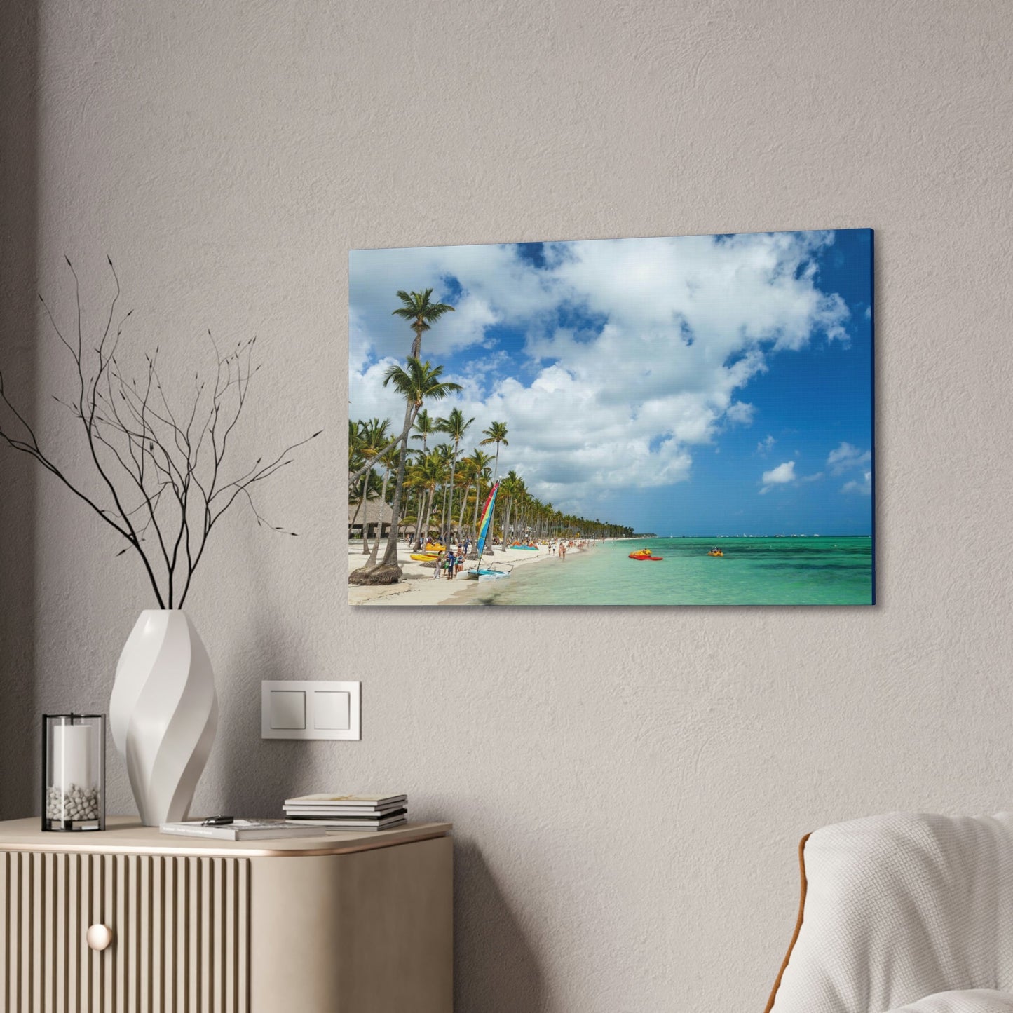 Copy of Copy of Best Beaches & Islands - Canvas Stretched, 0.75" in 5 sizes - Famous Punta Cana beach & Luxury Hotels in the Caribbean, Dominican Republic - US Print - Green Forest Home