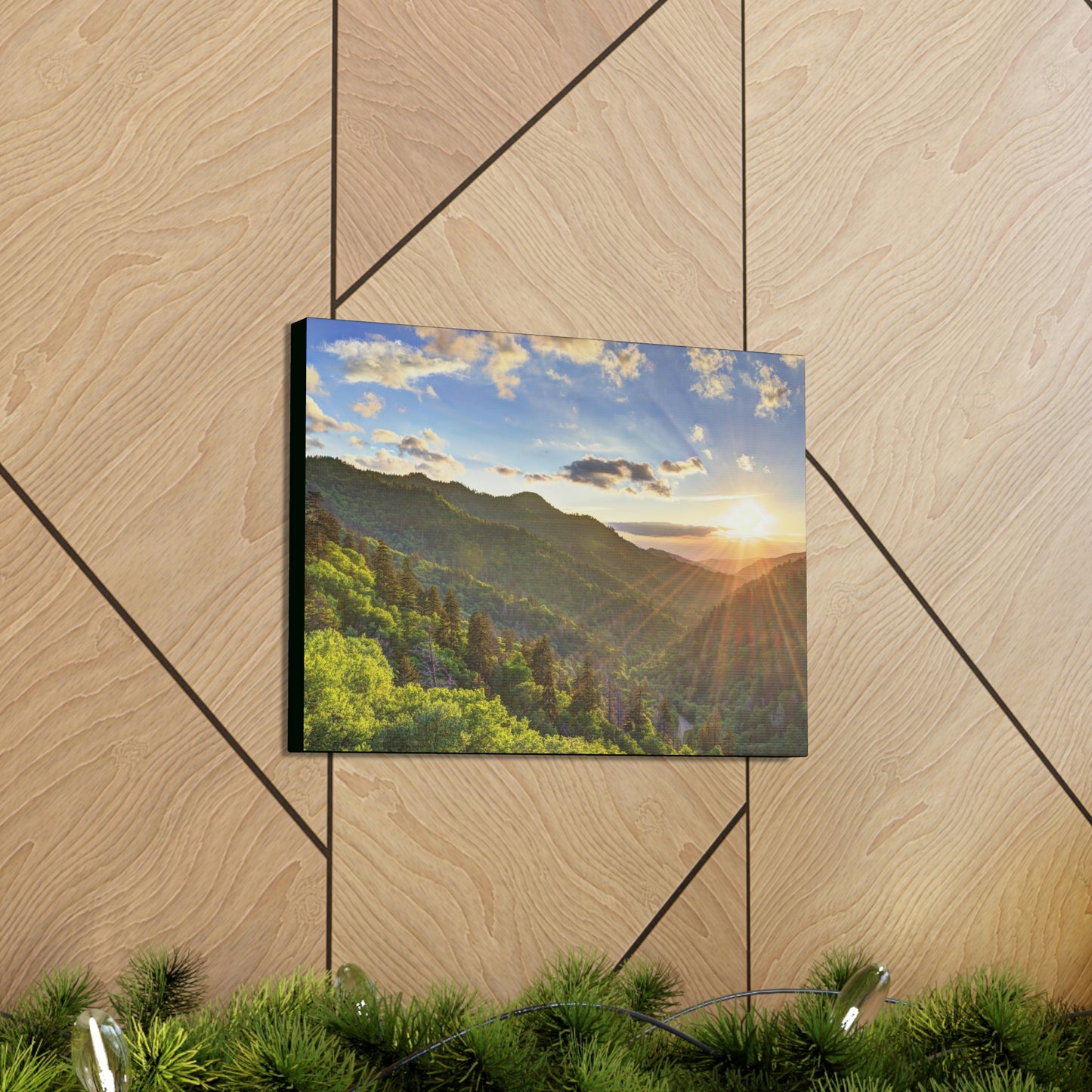 Canvas Gallery Wraps -  Newfound Gap rays of a Holy day -  in Smoky Mountain National Park in Summer in  Mountain National Park (SMNP) USA