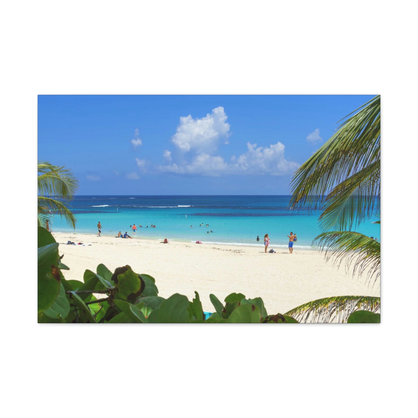 Best Beaches & Islands - Canvas Stretched, 0.75" in 6 sizes - Flamenco Beach on the Puerto Rican Island of Culebra - a top-rated beach in the world - US Print