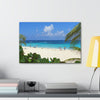 Best Beaches & Islands - Canvas Stretched, 0.75" in 6 sizes - Flamenco Beach on the Puerto Rican Island of Culebra - a top-rated beach in the world - US Print