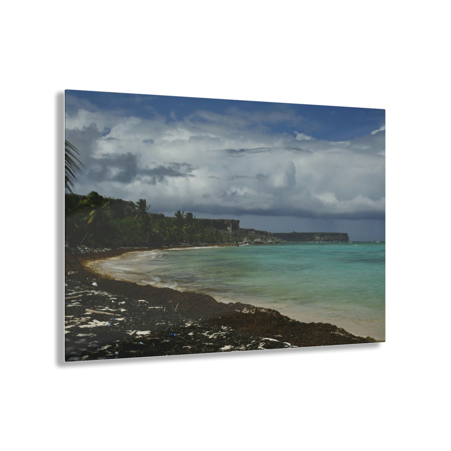 Acrylic Prints - US Made - Ideal for a Stunning Home Decor Ideas - Inspirations -  Remote Mona island Broad View of Pajaros beach & Limestone Plateau