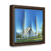 Square Framed Premium Gallery Canvas -  The Faisal Mosque - Islamabad - Pakistan Islam