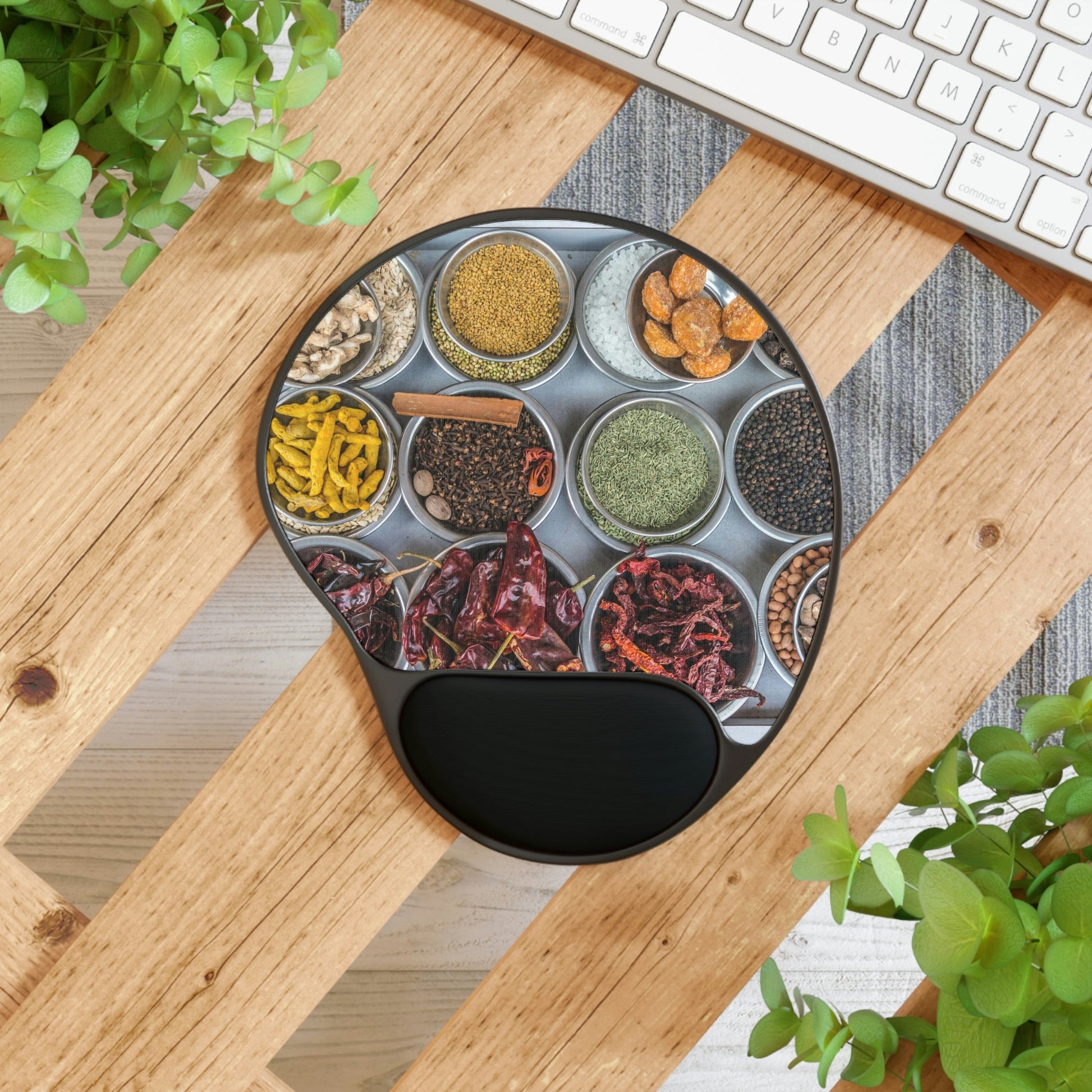 Ergonomic Mouse Pad With Wrist Rest - US PRINT - Bowls filled with spices in the largest spice market in Asia, the Khari Baoli - Old Delhi, INDIA - Green Forest Home