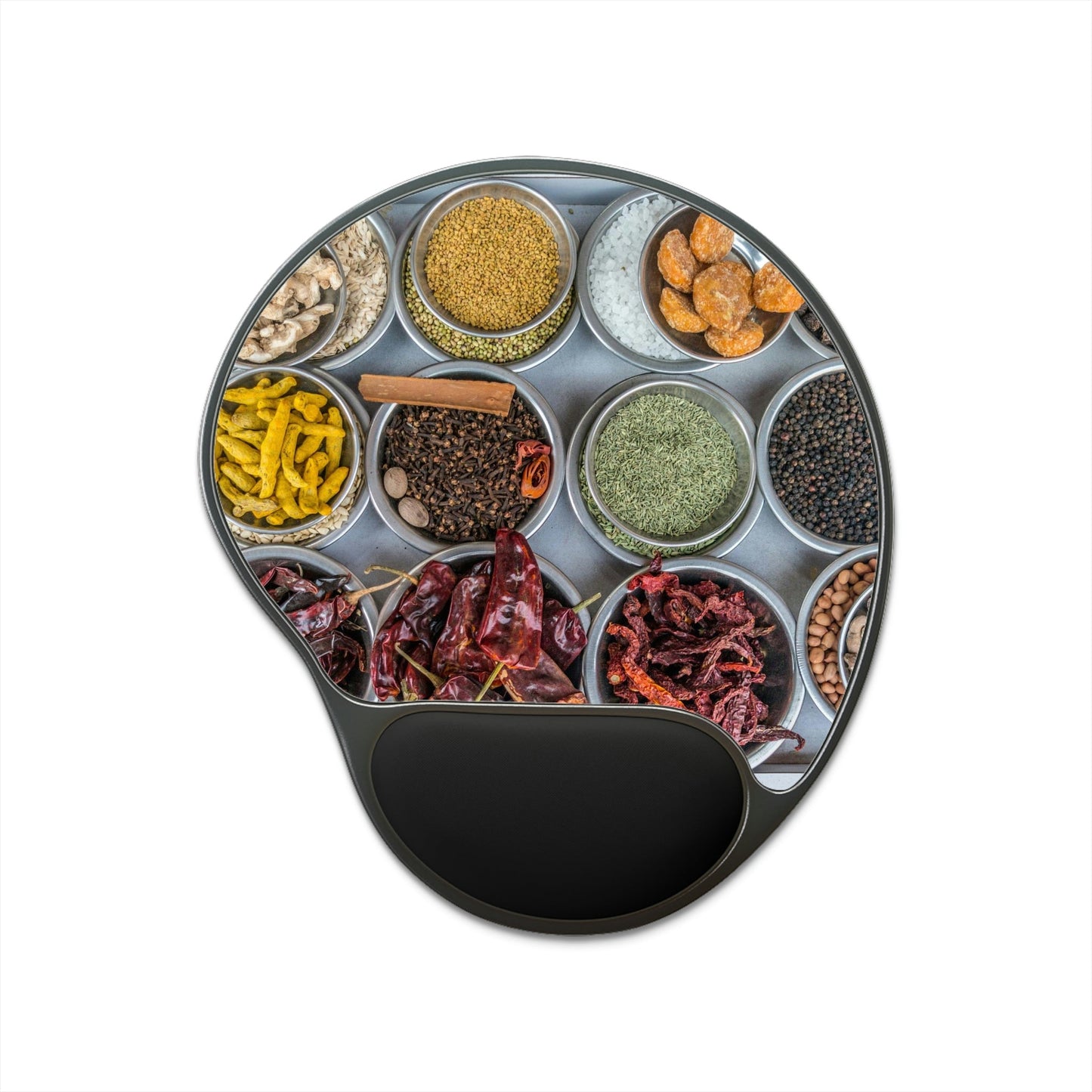 Ergonomic Mouse Pad With Wrist Rest - US PRINT - Bowls filled with spices in the largest spice market in Asia, the Khari Baoli - Old Delhi, INDIA - Green Forest Home