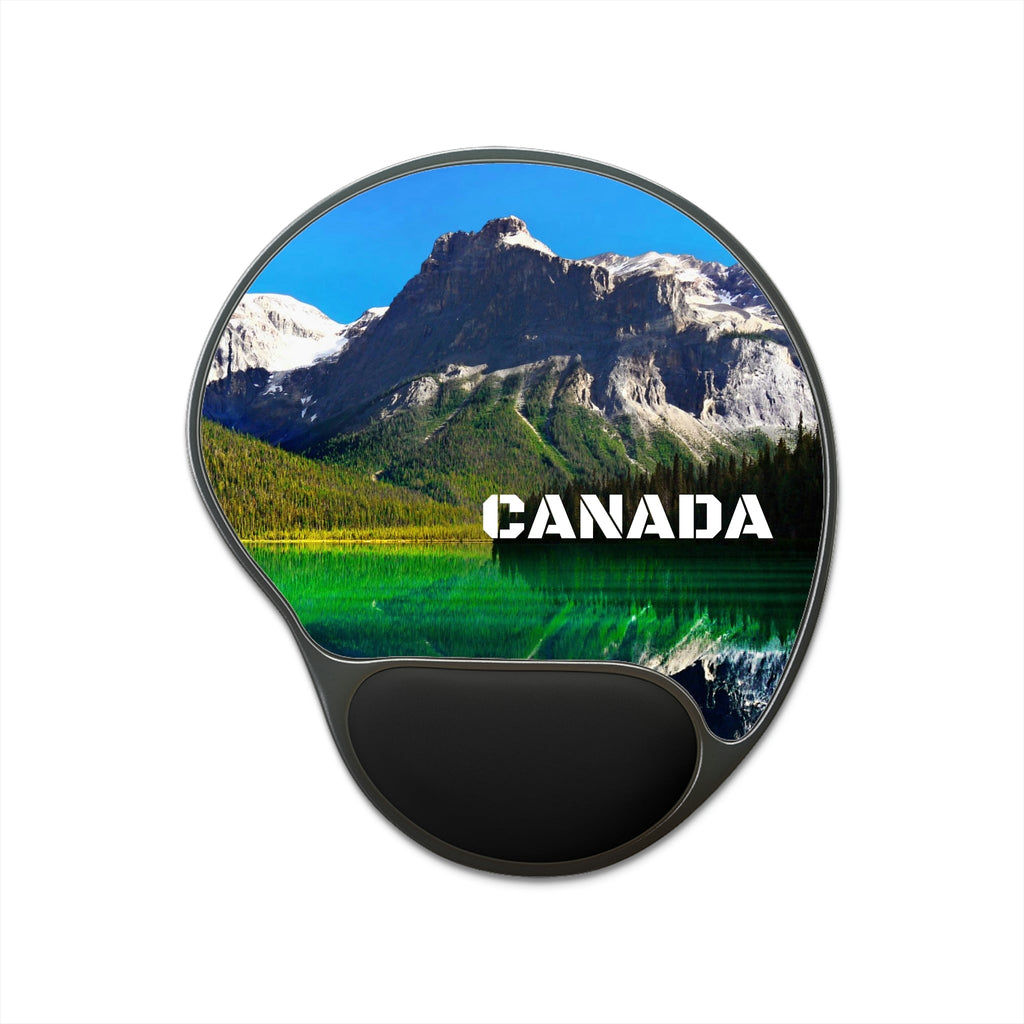 Ergonomic Mouse Pad With Wrist Rest - US PRINT - British Columbia. Canada. Mountains and Emerald Lake in the Canadian Rockies - CANADA - Green Forest Home