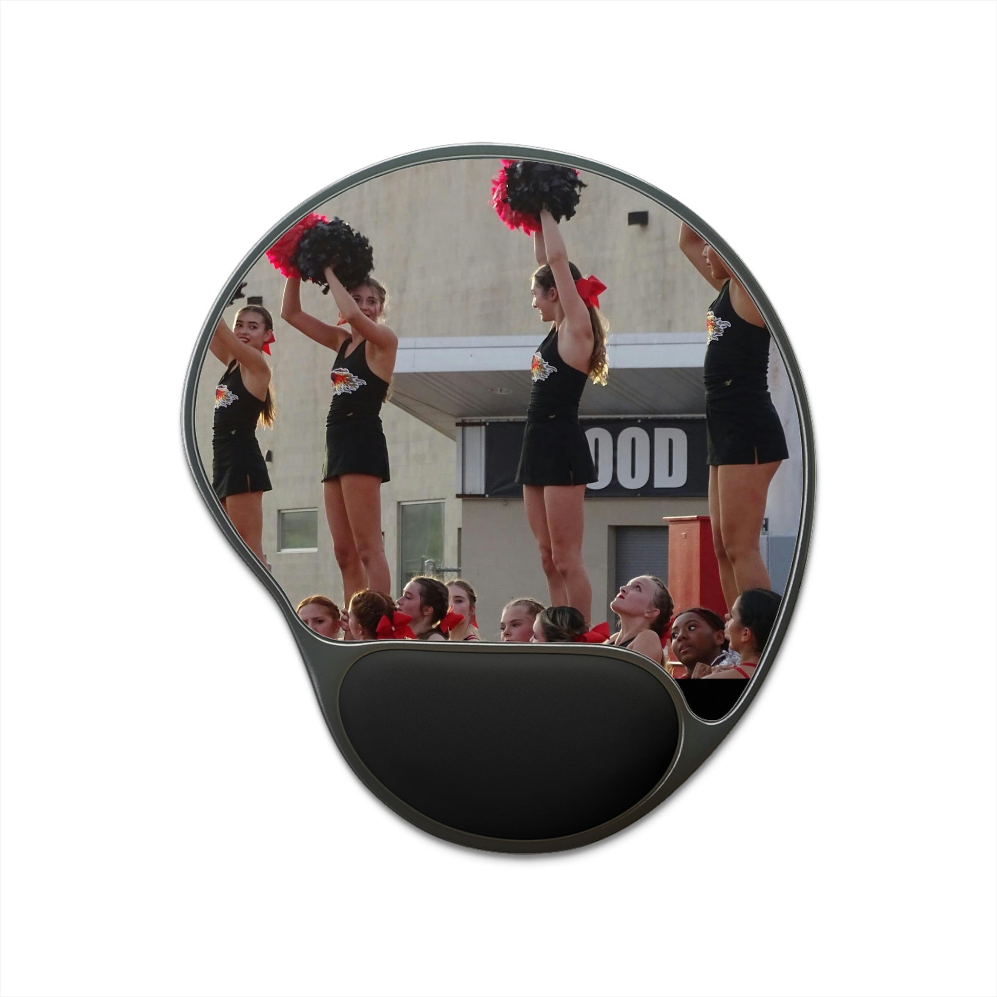 Ergonomic Mouse Pad With Wrist Rest - US PRINT - Chaparral HS JV Cheers on the sideline - Chaparral Firebirds vs Williams Field Black Hawks - ARIZONA USA - Green Forest Home