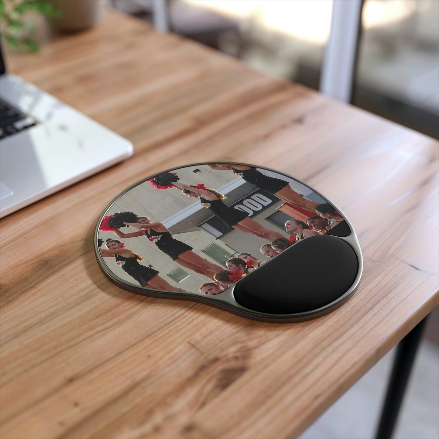 Ergonomic Mouse Pad With Wrist Rest - US PRINT - Chaparral HS JV Cheers on the sideline - Chaparral Firebirds vs Williams Field Black Hawks - ARIZONA USA - Green Forest Home