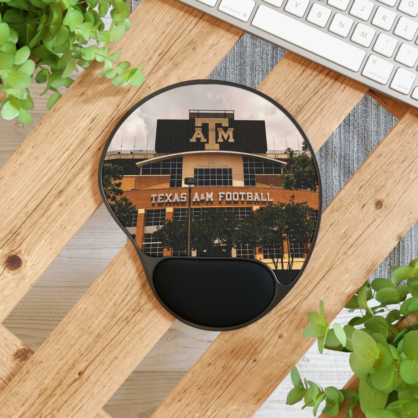 Ergonomic Mouse Pad With Wrist Rest - US Print - College Station, Texas A&M University is a public research university in College Station, Texas, USA - Green Forest Home