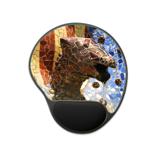 Ergonomic Mouse Pad With Wrist Rest - US Print - Gaudi's original works in SPAIN - EUROPE - Green Forest Home