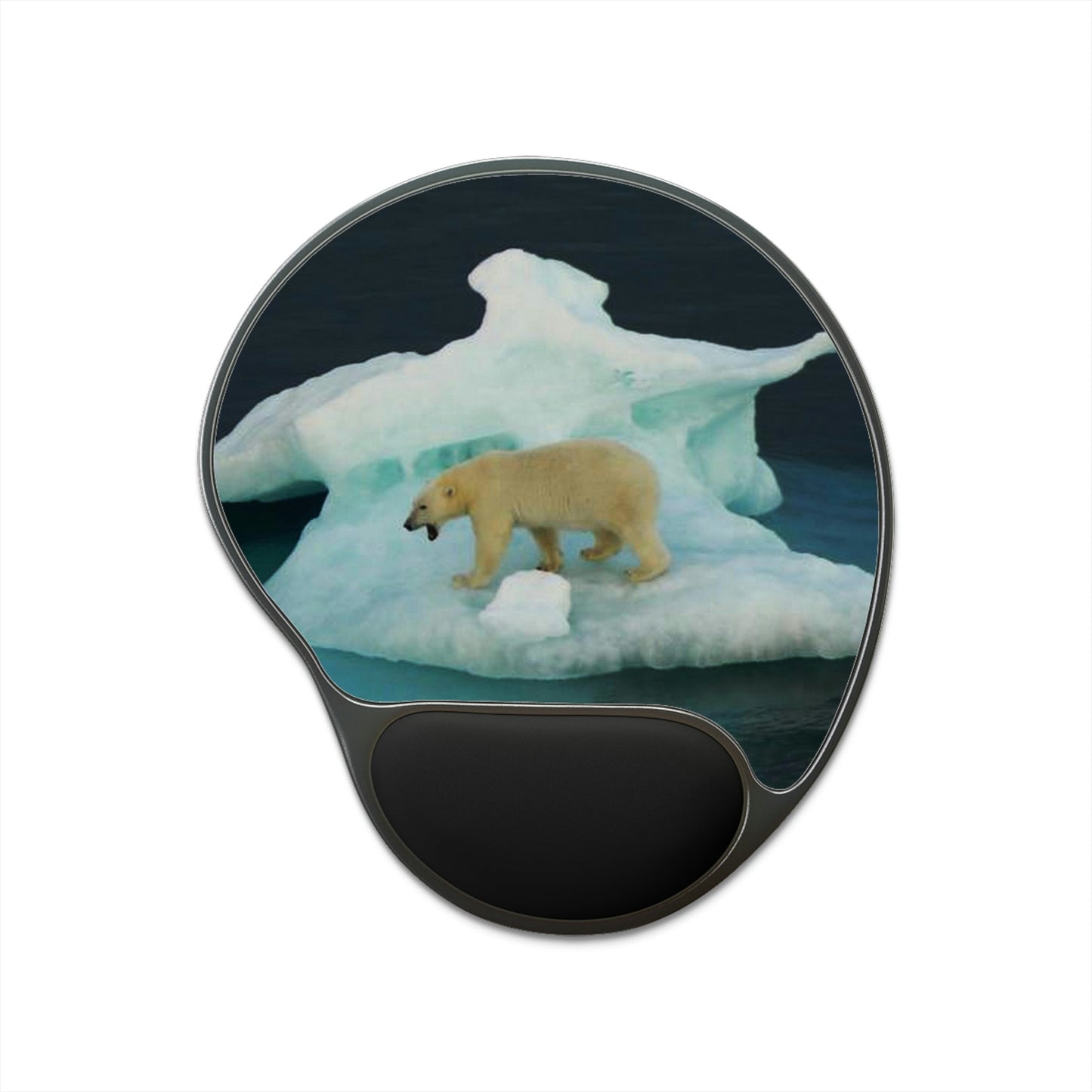 Ergonomic Mouse Pad With Wrist Rest - US Print - Global Warming due to Excess CO2 Melts the Ice Poles - NATURE - Green Forest Home