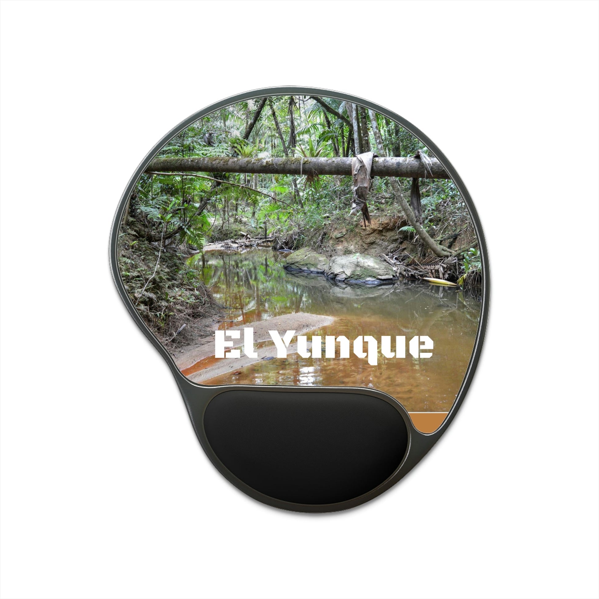 Ergonomic Mouse Pad With Wrist Rest - US PRINT - Holy Spirit River in El Yunque Rainforest - Puerto Rico USA FOREST - Green Forest Home