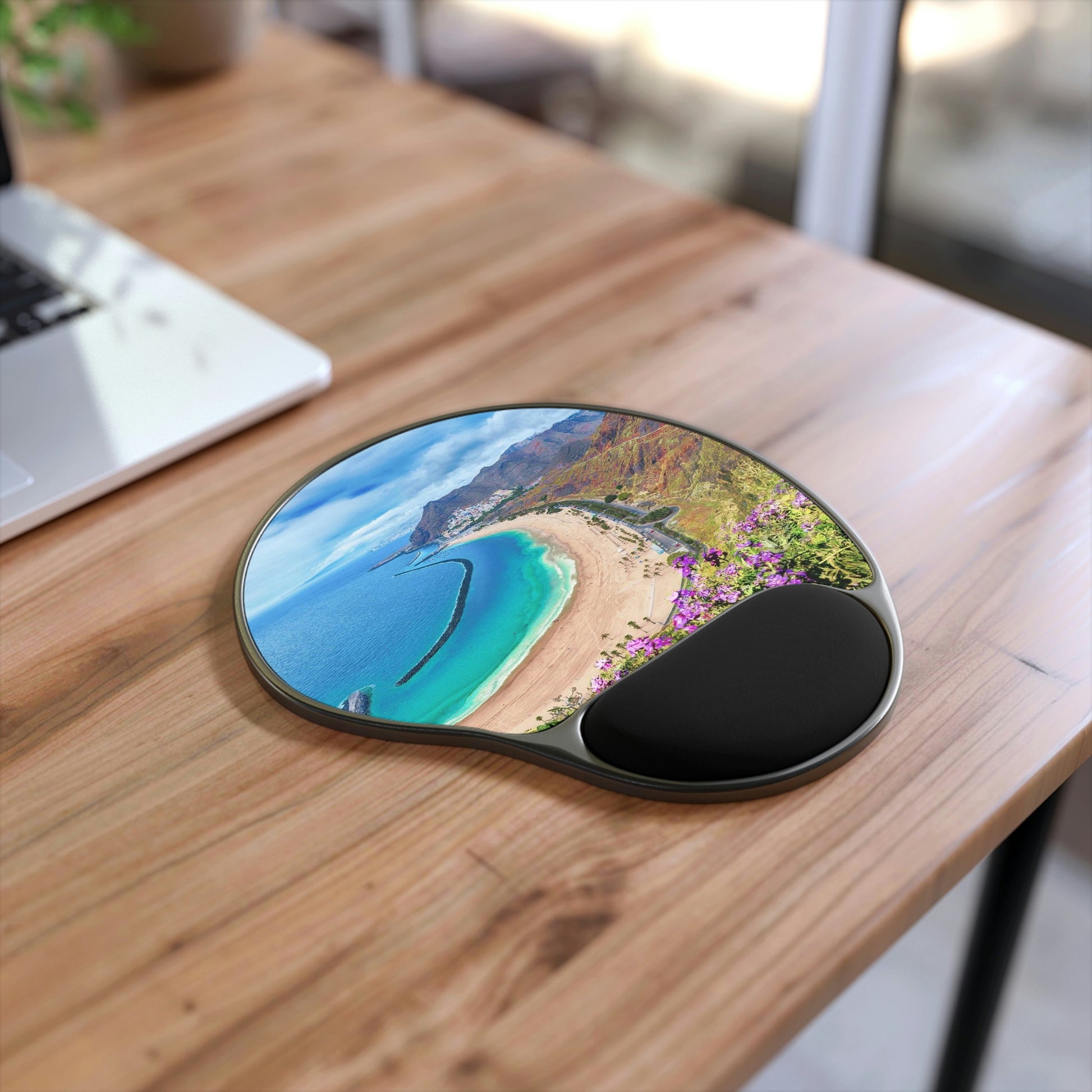 Ergonomic Mouse Pad With Wrist Rest - US Print - Las teresitas beach, Tenerife, Canary Islands - SPAIN - EUROPE - Green Forest Home