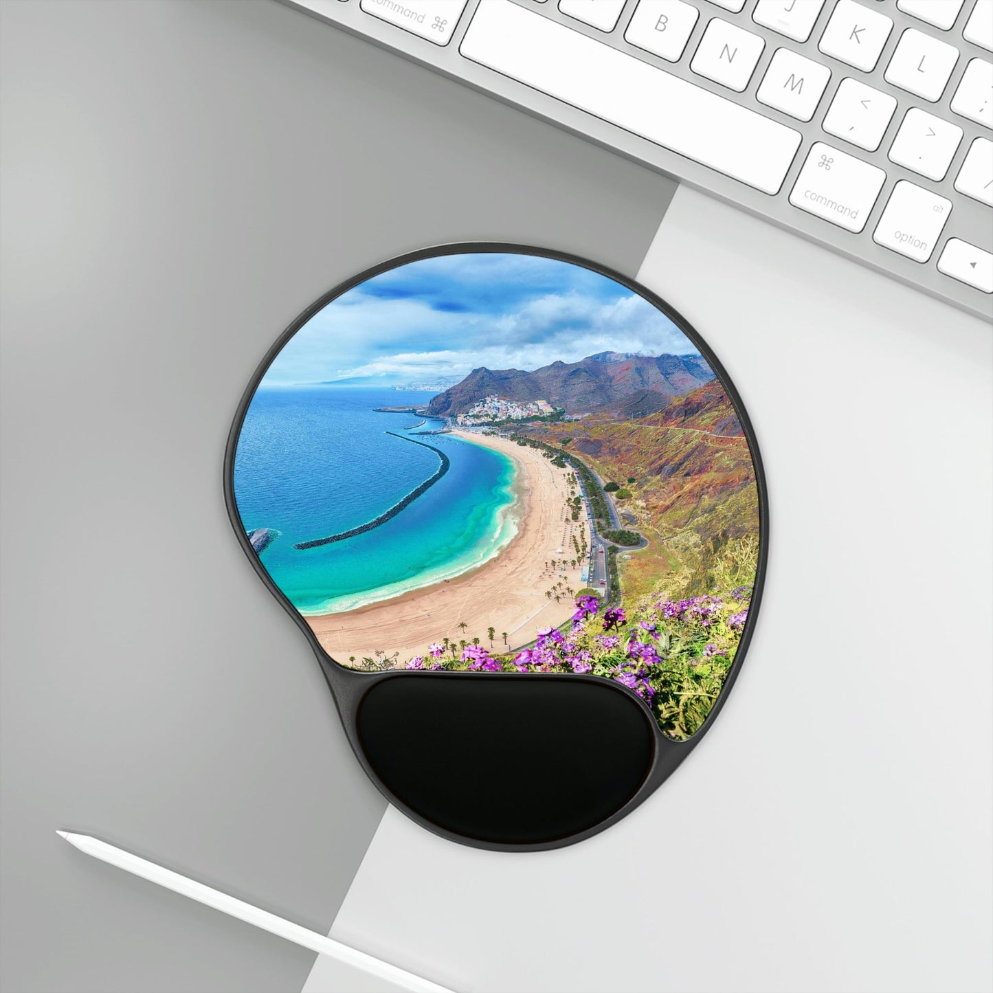 Ergonomic Mouse Pad With Wrist Rest - US Print - Las teresitas beach, Tenerife, Canary Islands - SPAIN - EUROPE - Green Forest Home