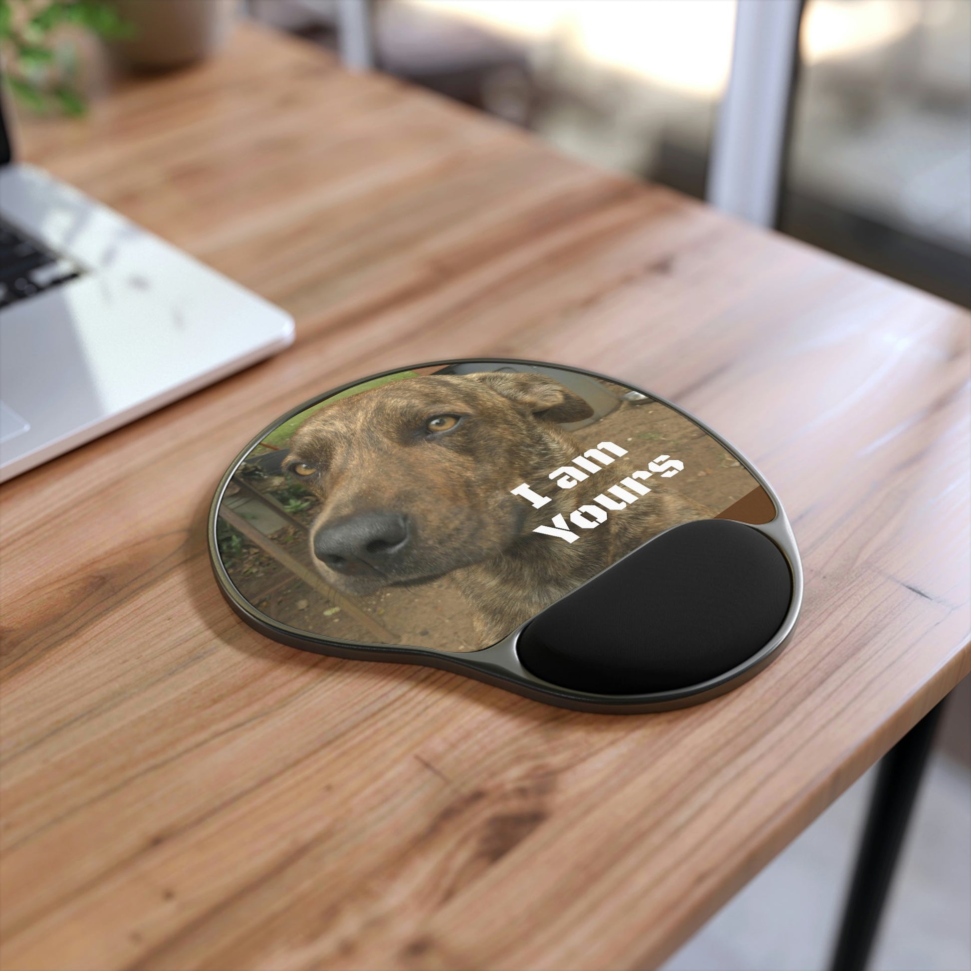 Ergonomic Mouse Pad With Wrist Rest - US Print - My Dog Always Looks with Passion and Devotion - Puerto Rico - PETS - Green Forest Home