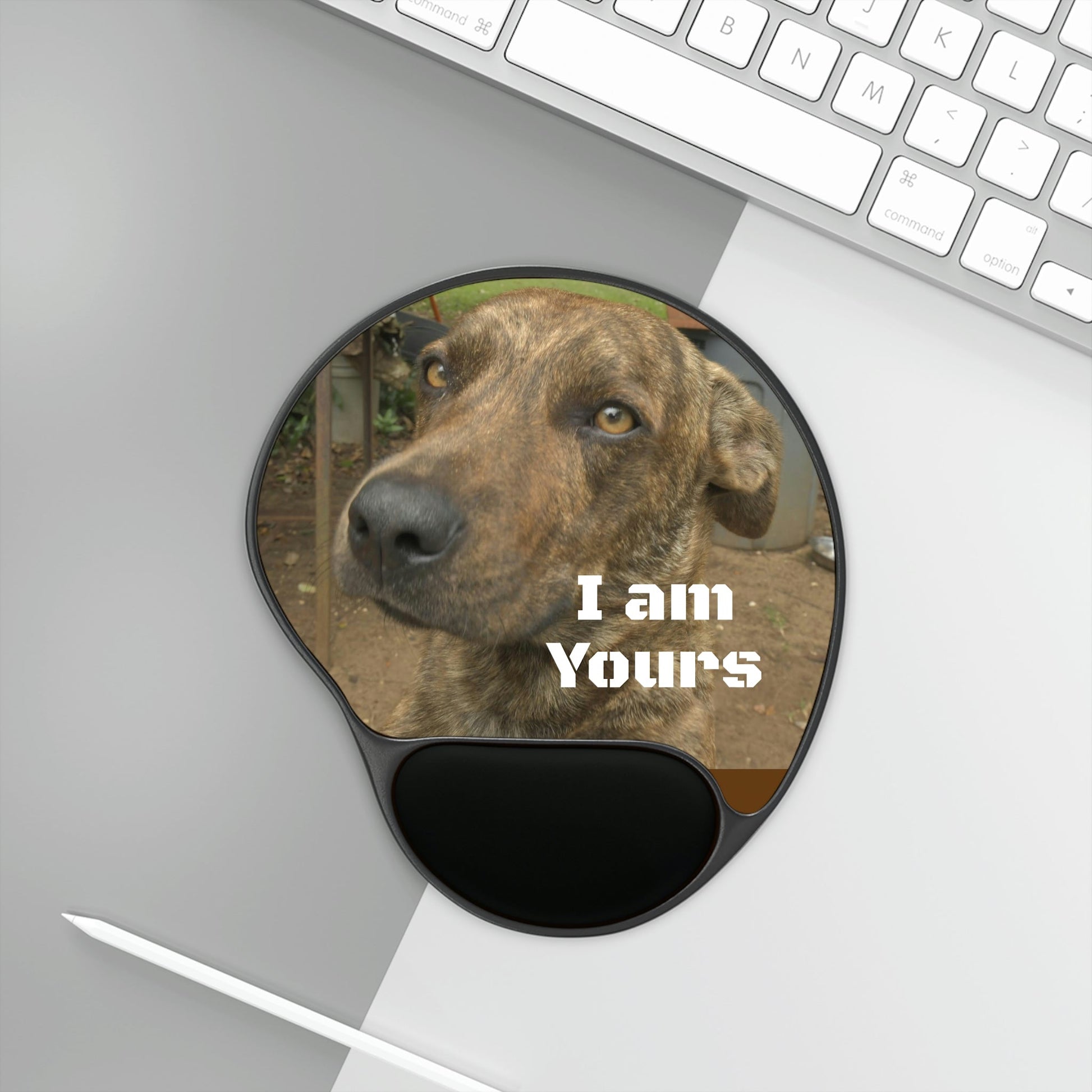 Ergonomic Mouse Pad With Wrist Rest - US Print - My Dog Always Looks with Passion and Devotion - Puerto Rico - PETS - Green Forest Home