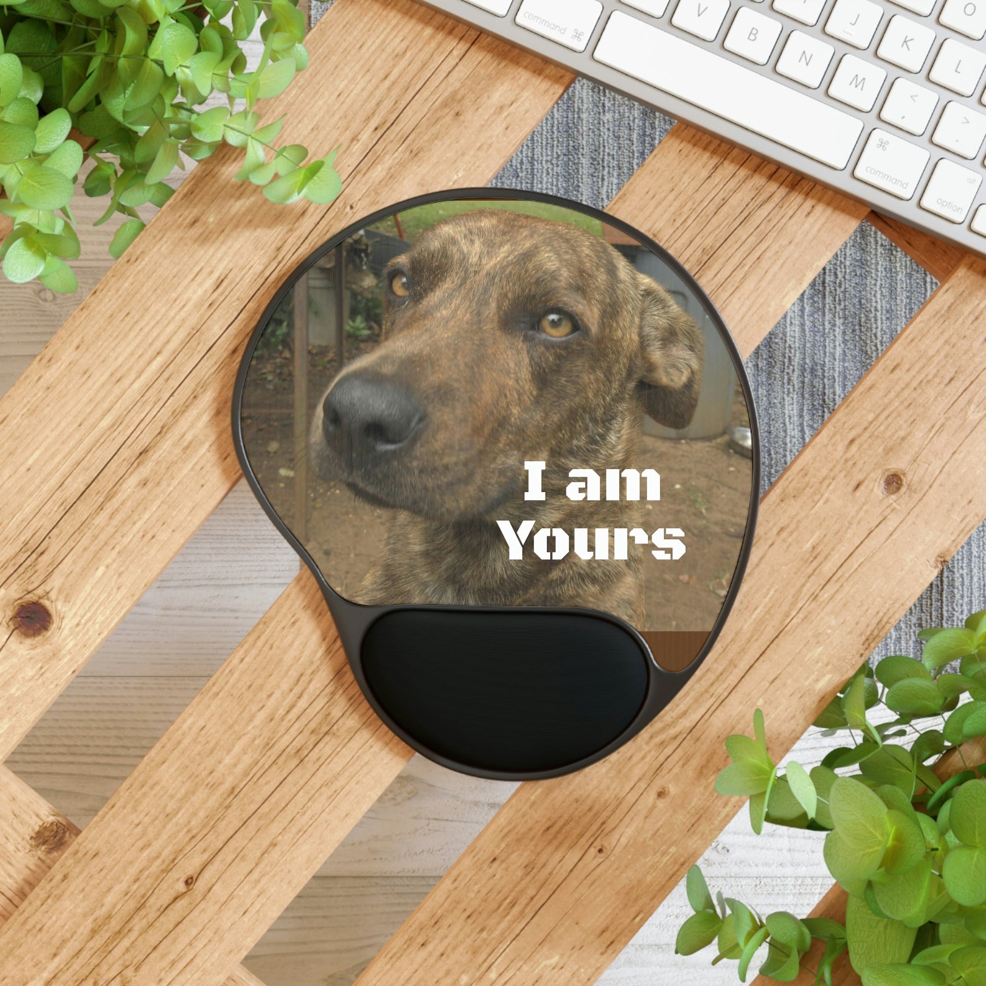 Ergonomic Mouse Pad With Wrist Rest - US Print - My Dog Always Looks with Passion and Devotion - Puerto Rico - PETS - Green Forest Home