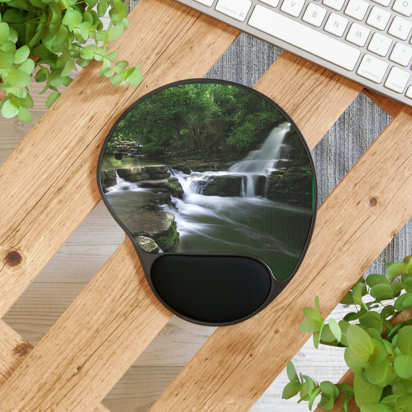 Ergonomic Mouse Pad With Wrist Rest - US PRINT - Picturesque Schlichemklamm in summer - at Epfendorf near Rottweil in the Black Forest, Germany - EUROPE - Green Forest Home