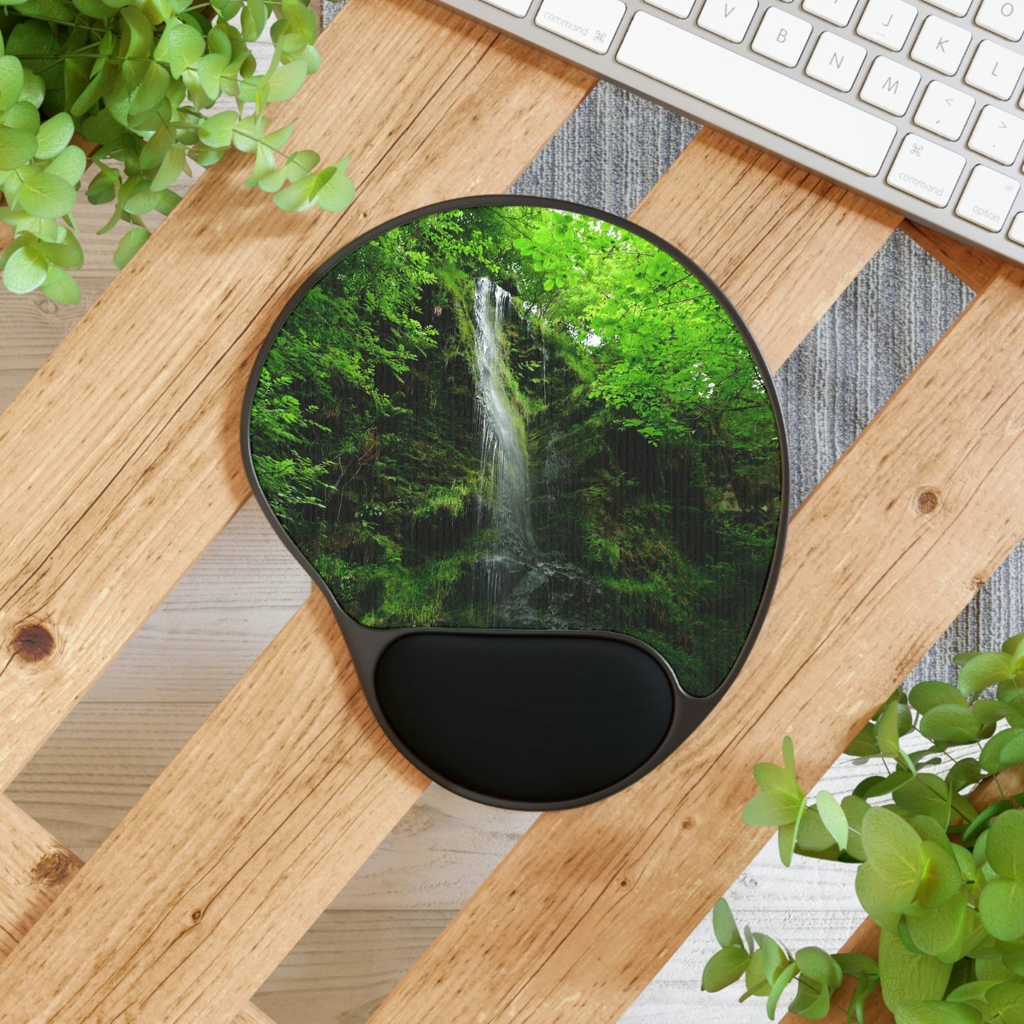 Ergonomic Mouse Pad With Wrist Rest - US Print - Relaxing - Around the city of Scarborough in the UK - ENGLAND - EUROPE - Green Forest Home