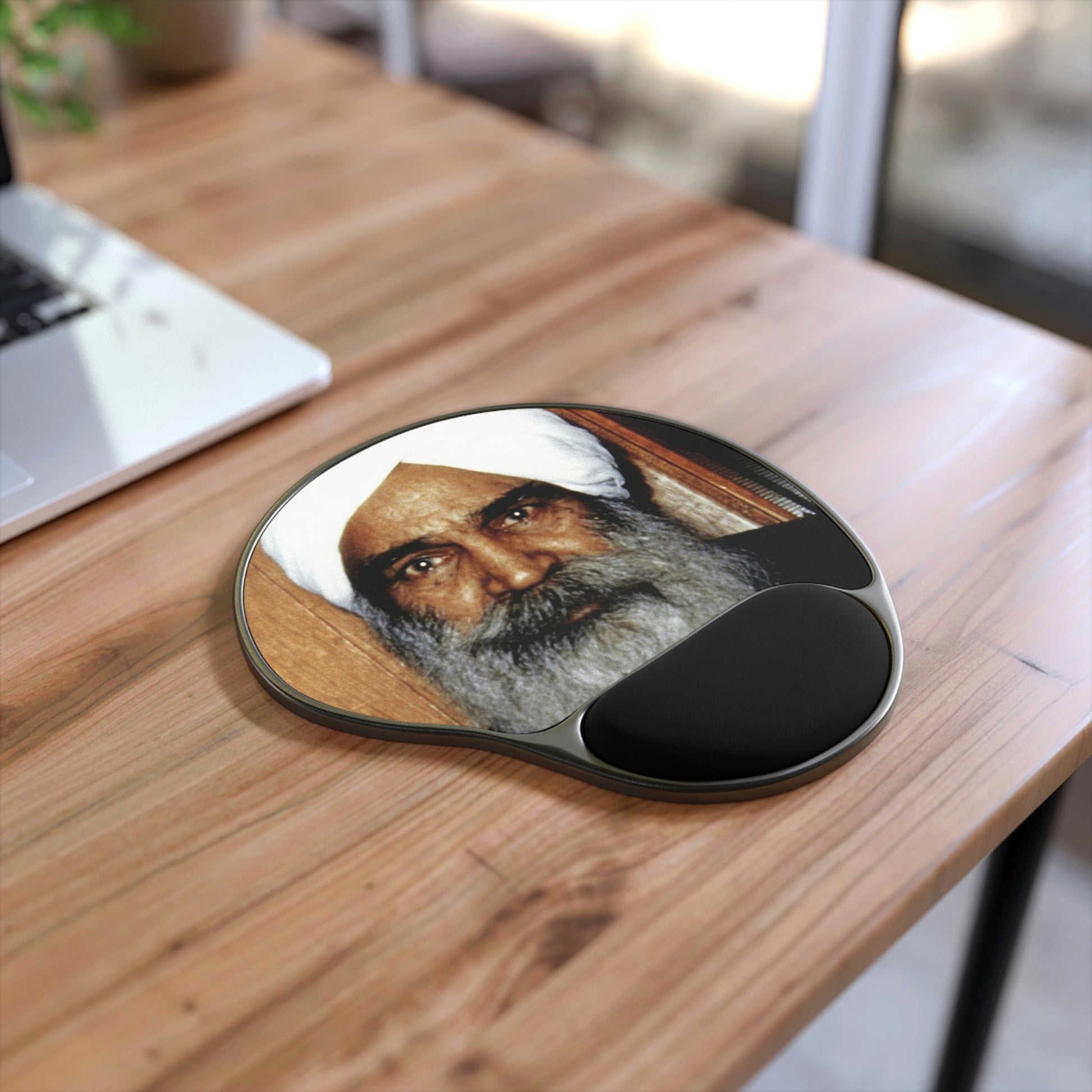 Ergonomic Mouse Pad With Wrist Rest - US Print - The Indian Master Kirpal Singh who initiated 120,000 people - India - SPIRITUAL MASTERS - Green Forest Home