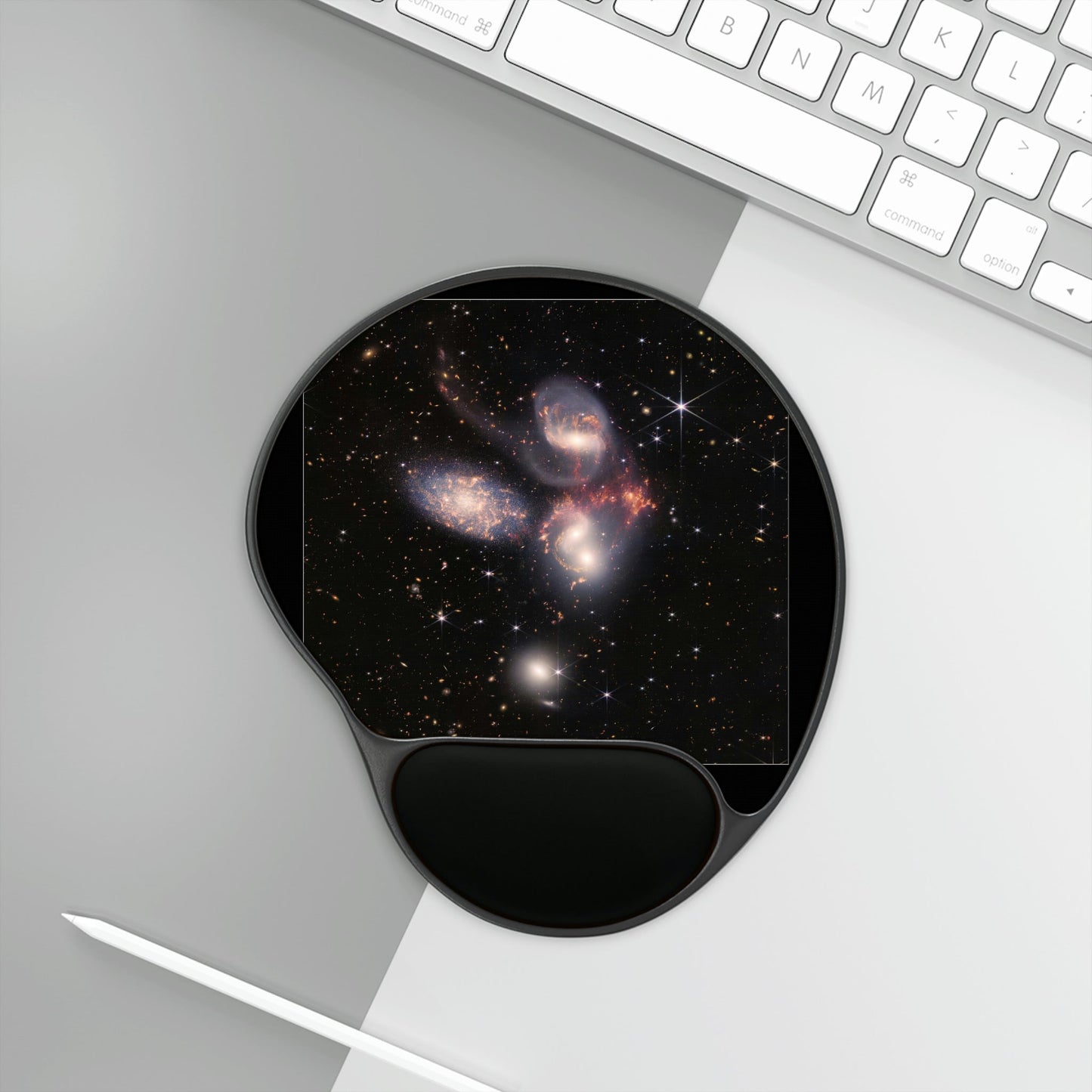 Ergonomic Mouse Pad With Wrist Rest - US Print - The New James Webb Space Telescope - Stephan's Quintet (NIRCam and MIRI Composite Image) - USA - NASA - Green Forest Home