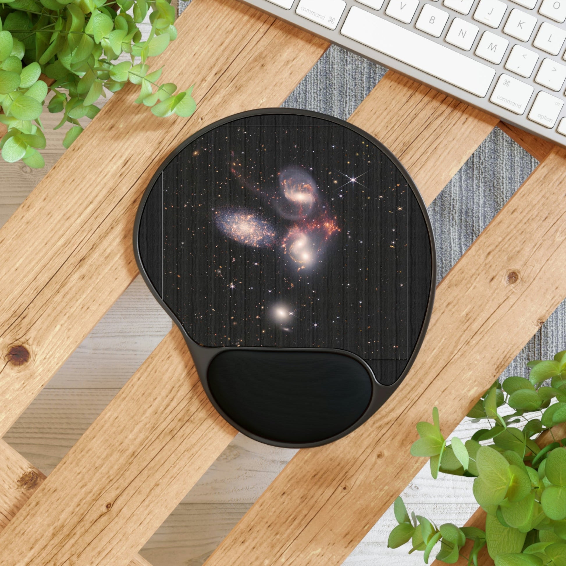 Ergonomic Mouse Pad With Wrist Rest - US Print - The New James Webb Space Telescope - Stephan's Quintet (NIRCam and MIRI Composite Image) - USA - NASA - Green Forest Home