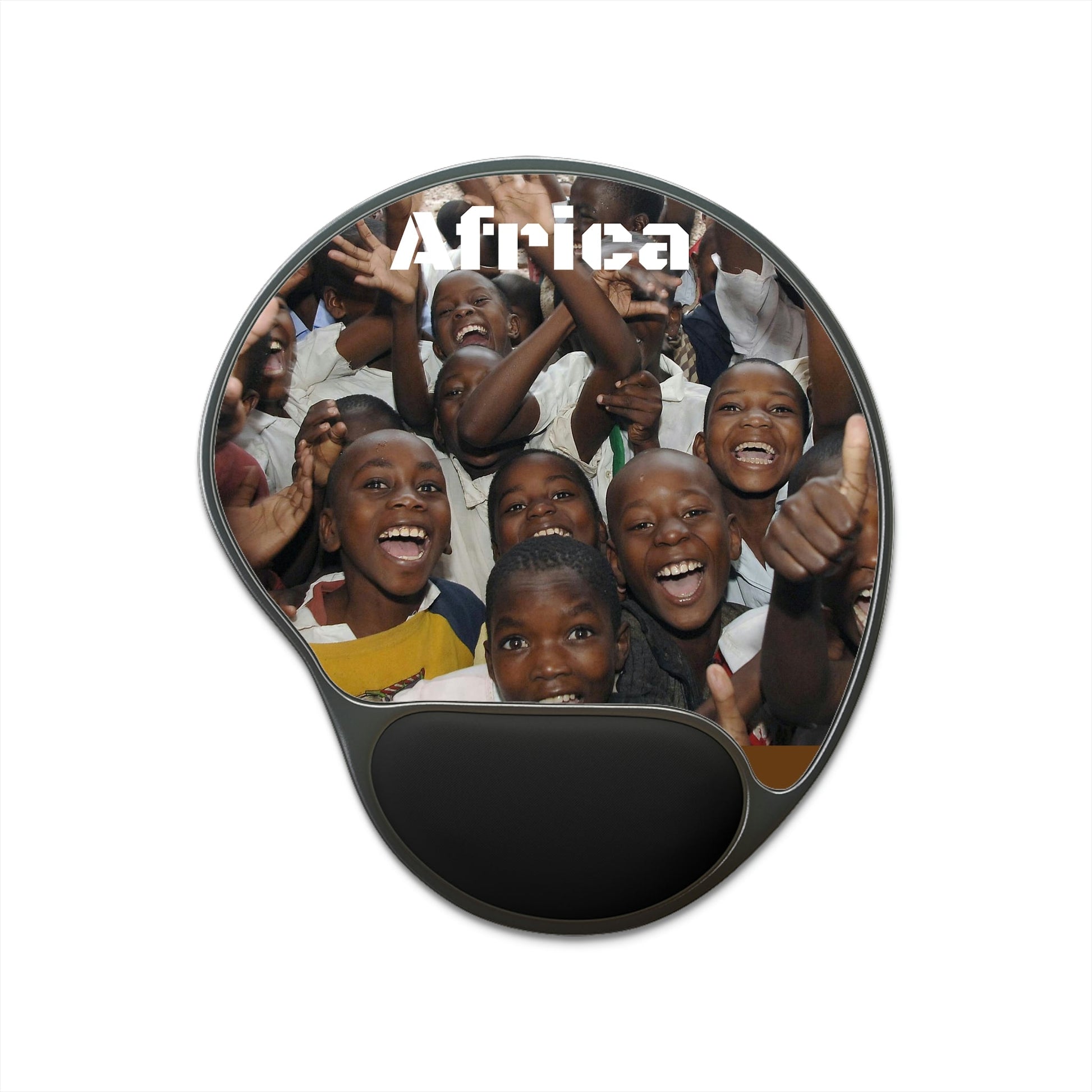 Ergonomic Mouse Pad With Wrist Rest - US PRINT - The POWER of the Spirit - African school children - AFRICA - Green Forest Home