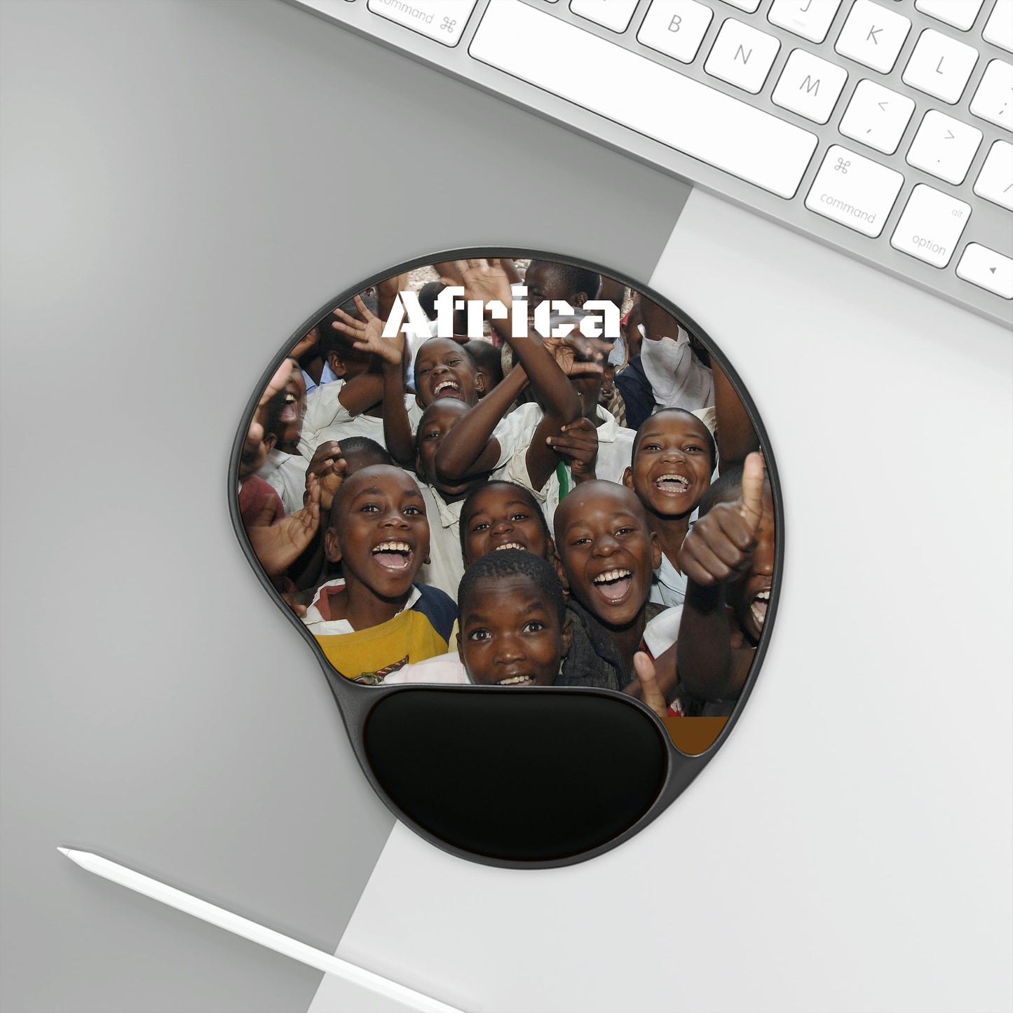 Ergonomic Mouse Pad With Wrist Rest - US PRINT - The POWER of the Spirit - African school children - AFRICA - Green Forest Home