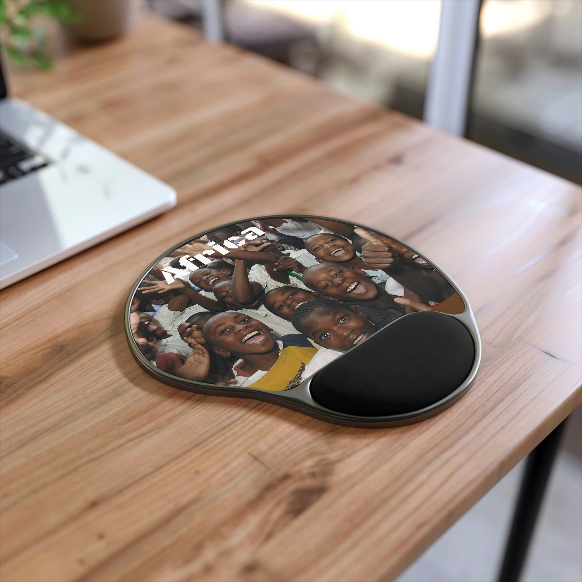 Ergonomic Mouse Pad With Wrist Rest - US PRINT - The POWER of the Spirit - African school children - AFRICA - Green Forest Home