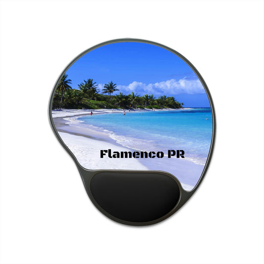 Ergonomic Mouse Pad With Wrist Rest - US Print - Vacationers enjoy the clear blue water and warm sunshine on one of the world s best beaches, Flamenco Beach - CULEBRA Island - PUERTO RICO - Green Forest Home