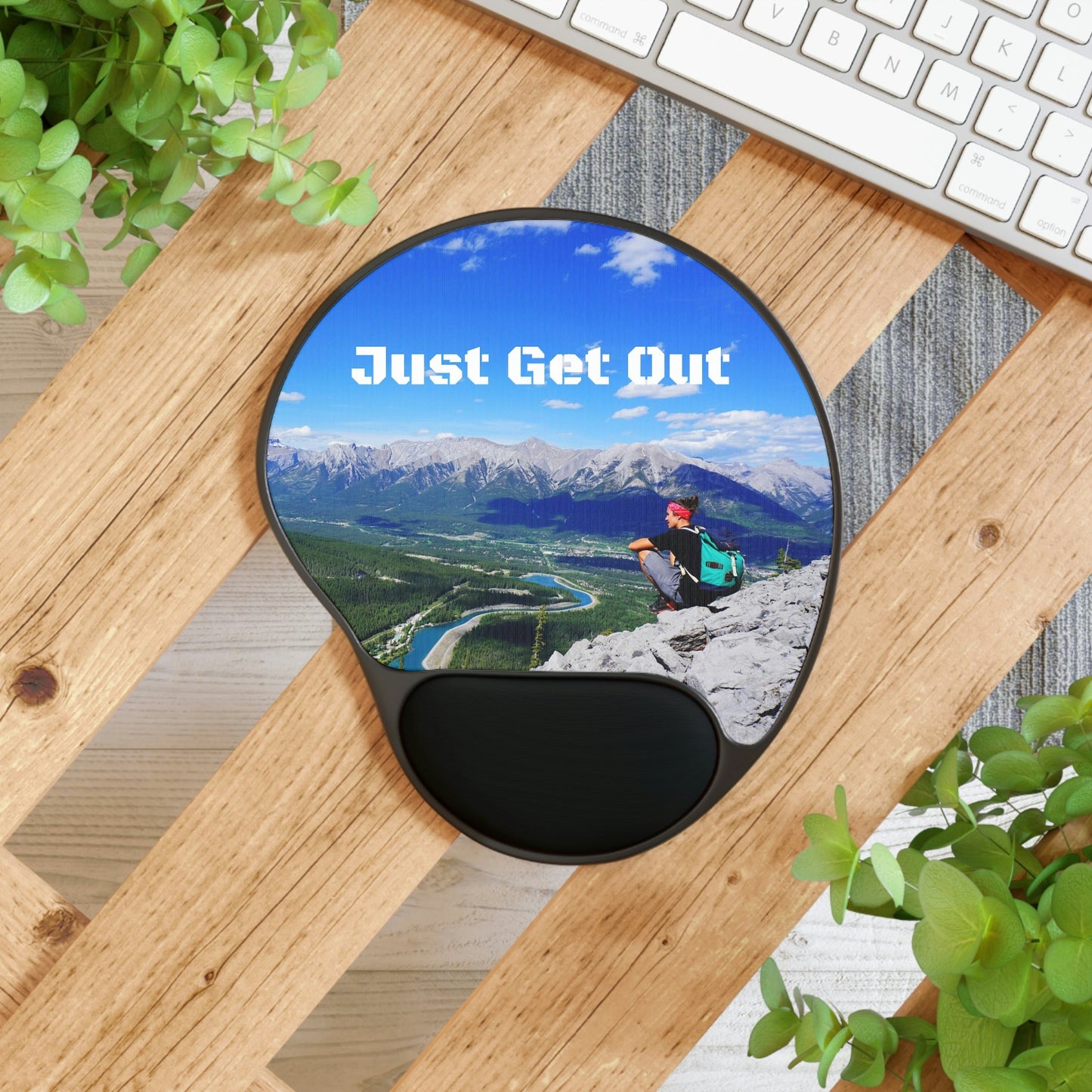 Ergonomic Mouse Pad With Wrist Rest - US PRINT - Views from Ha Ling Peak, short hike in Canmore - ALBERTA, CANADA - Green Forest Home