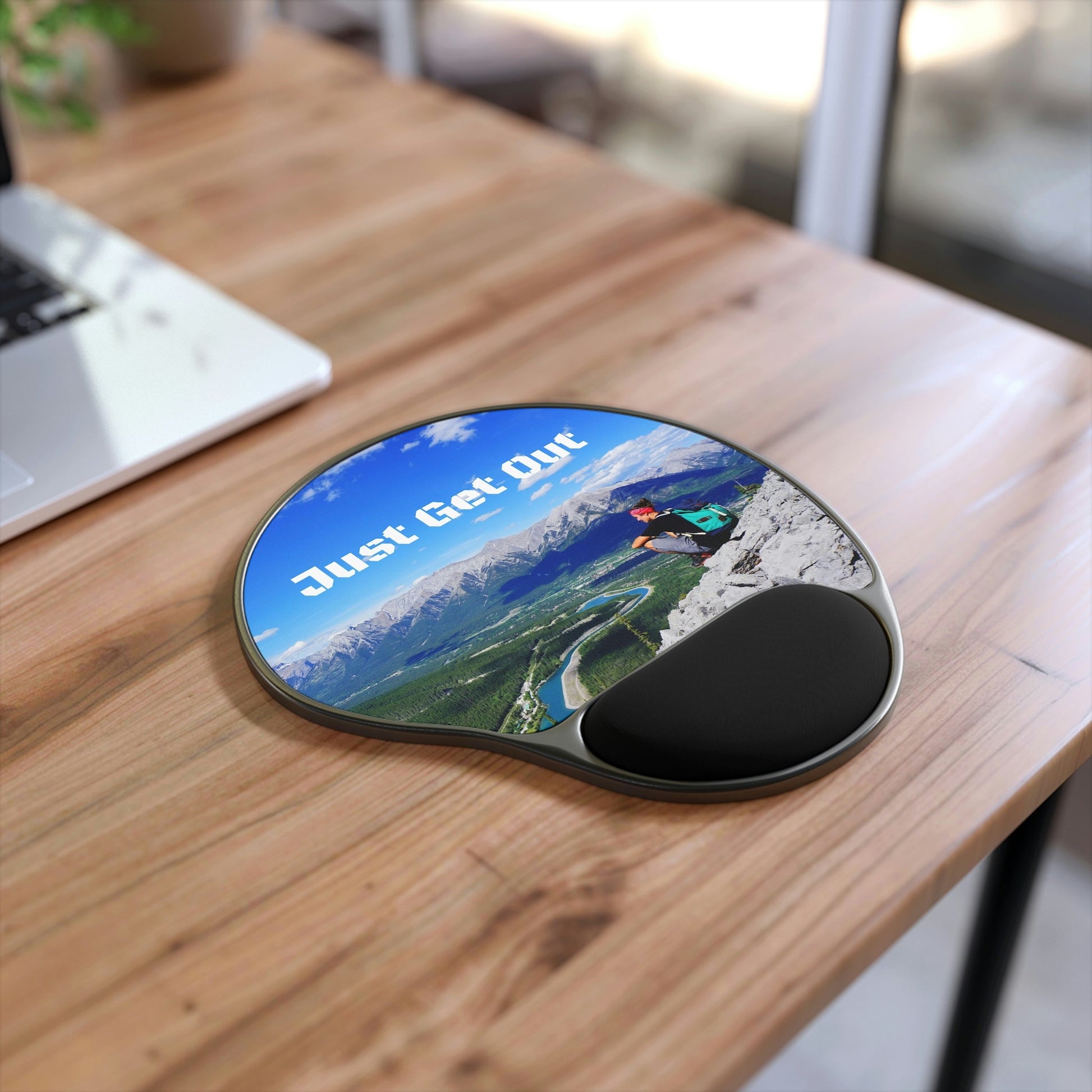 Ergonomic Mouse Pad With Wrist Rest - US PRINT - Views from Ha Ling Peak, short hike in Canmore - ALBERTA, CANADA - Green Forest Home