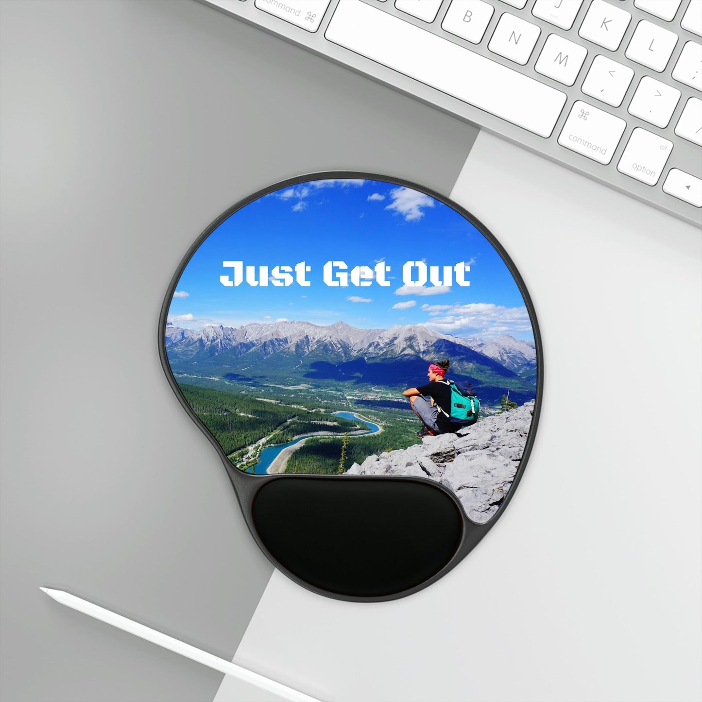 Ergonomic Mouse Pad With Wrist Rest - US PRINT - Views from Ha Ling Peak, short hike in Canmore - ALBERTA, CANADA - Green Forest Home