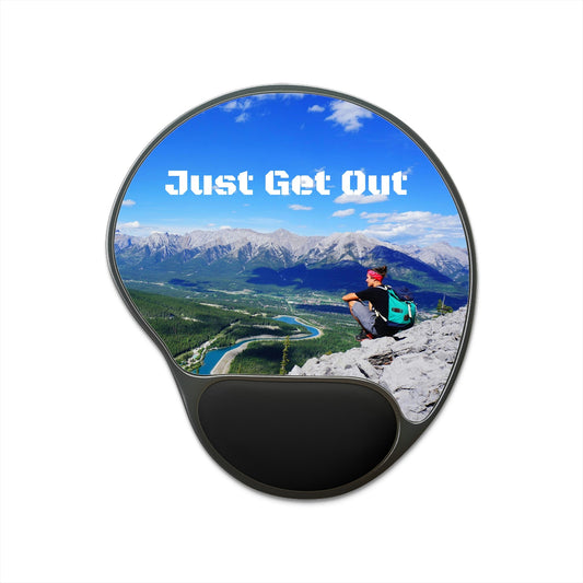 Ergonomic Mouse Pad With Wrist Rest - US PRINT - Views from Ha Ling Peak, short hike in Canmore - ALBERTA, CANADA - Green Forest Home