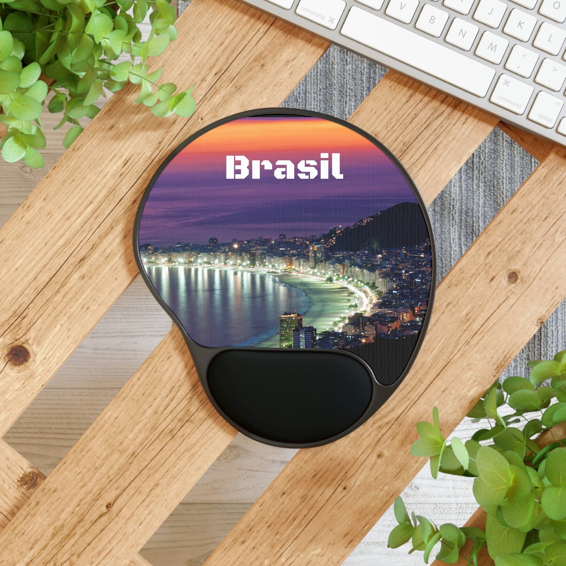 Ergonomic Mouse Pad With Wrist Rest - US Print - You can be here with this Mouse Pad - Copacabana beach. Rio de Janeiro - Brazil - Green Forest Home