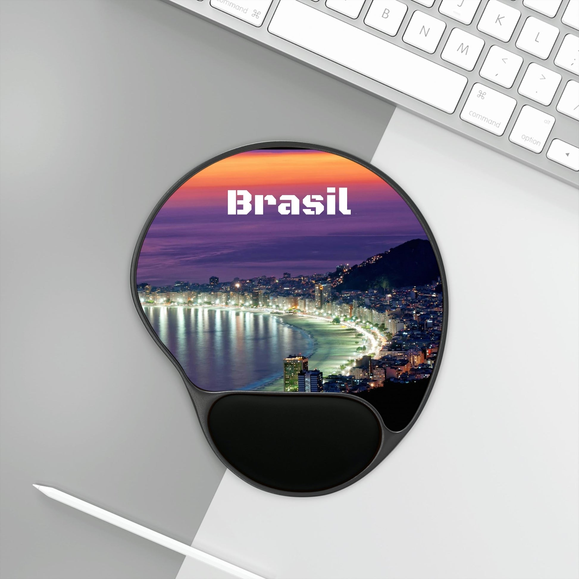 Ergonomic Mouse Pad With Wrist Rest - US Print - You can be here with this Mouse Pad - Copacabana beach. Rio de Janeiro - Brazil - Green Forest Home