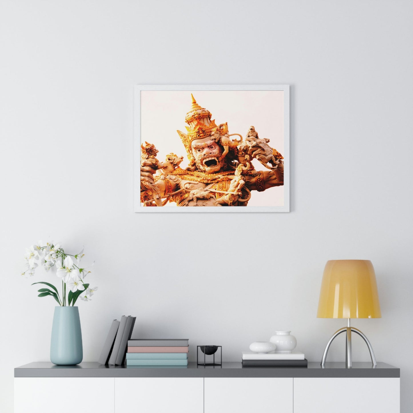 EU Print - Premium Framed Horizontal Poster - Fiery Wrathful Deity - India - Green Forest Home