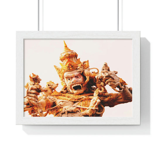 EU Print - Premium Framed Horizontal Poster - Fiery Wrathful Deity - India - Green Forest Home